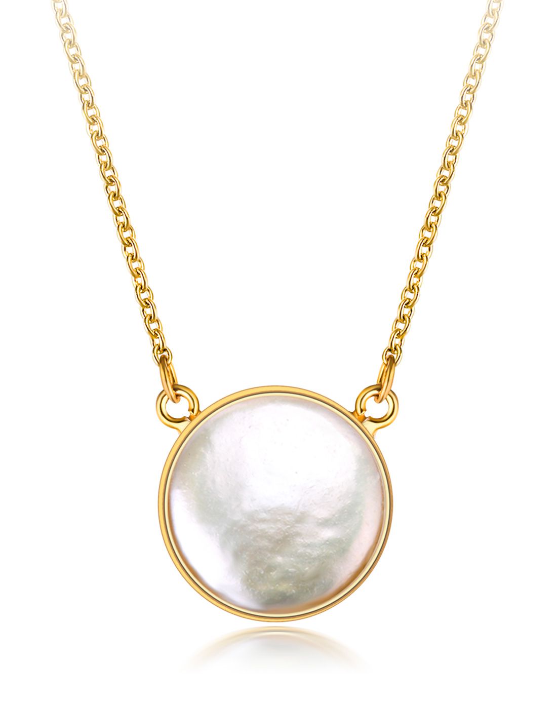 水年华 进口925银巴洛克风纽扣珍珠项链