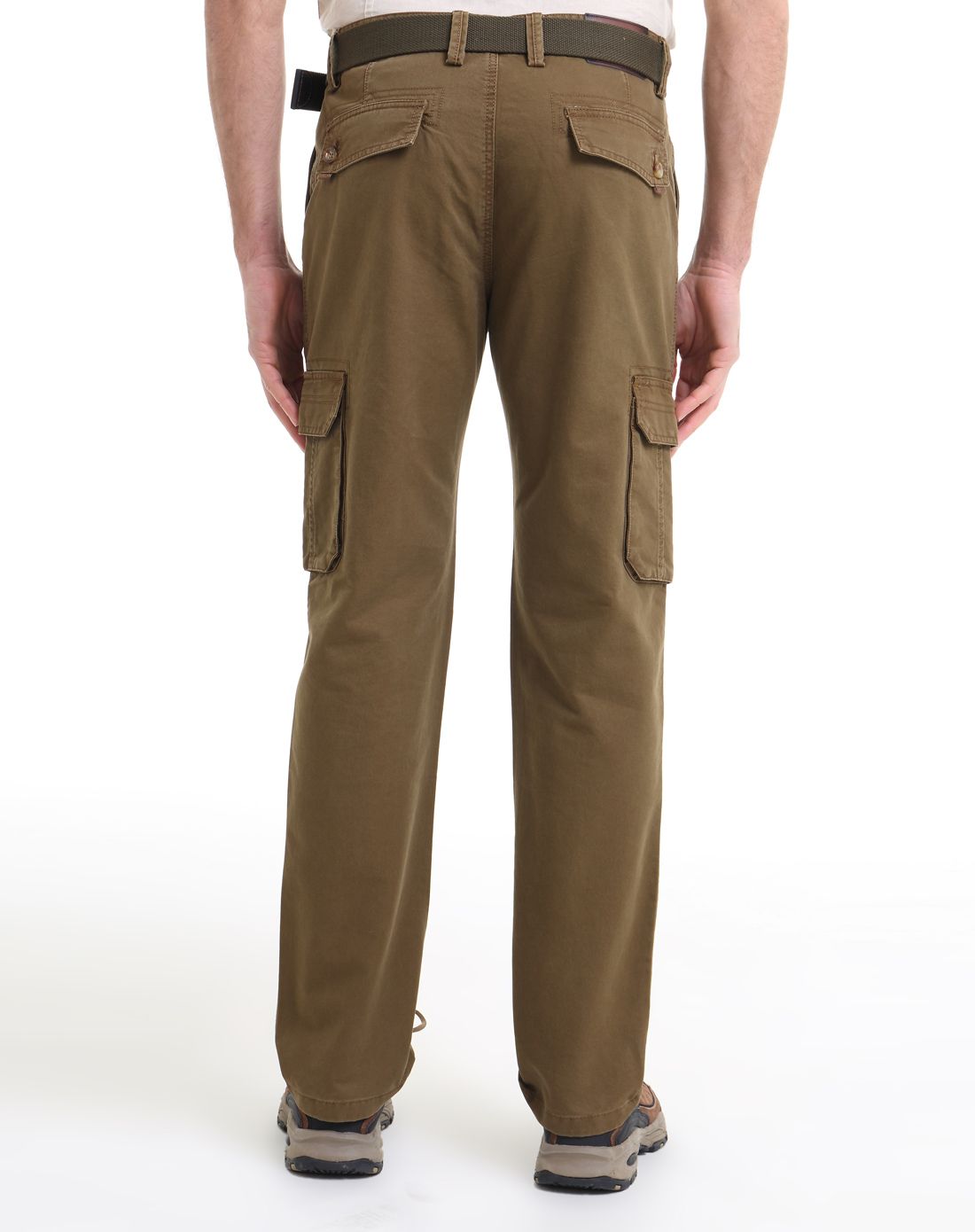 舒适柔软 男士咖啡色户外休闲裤 多袋