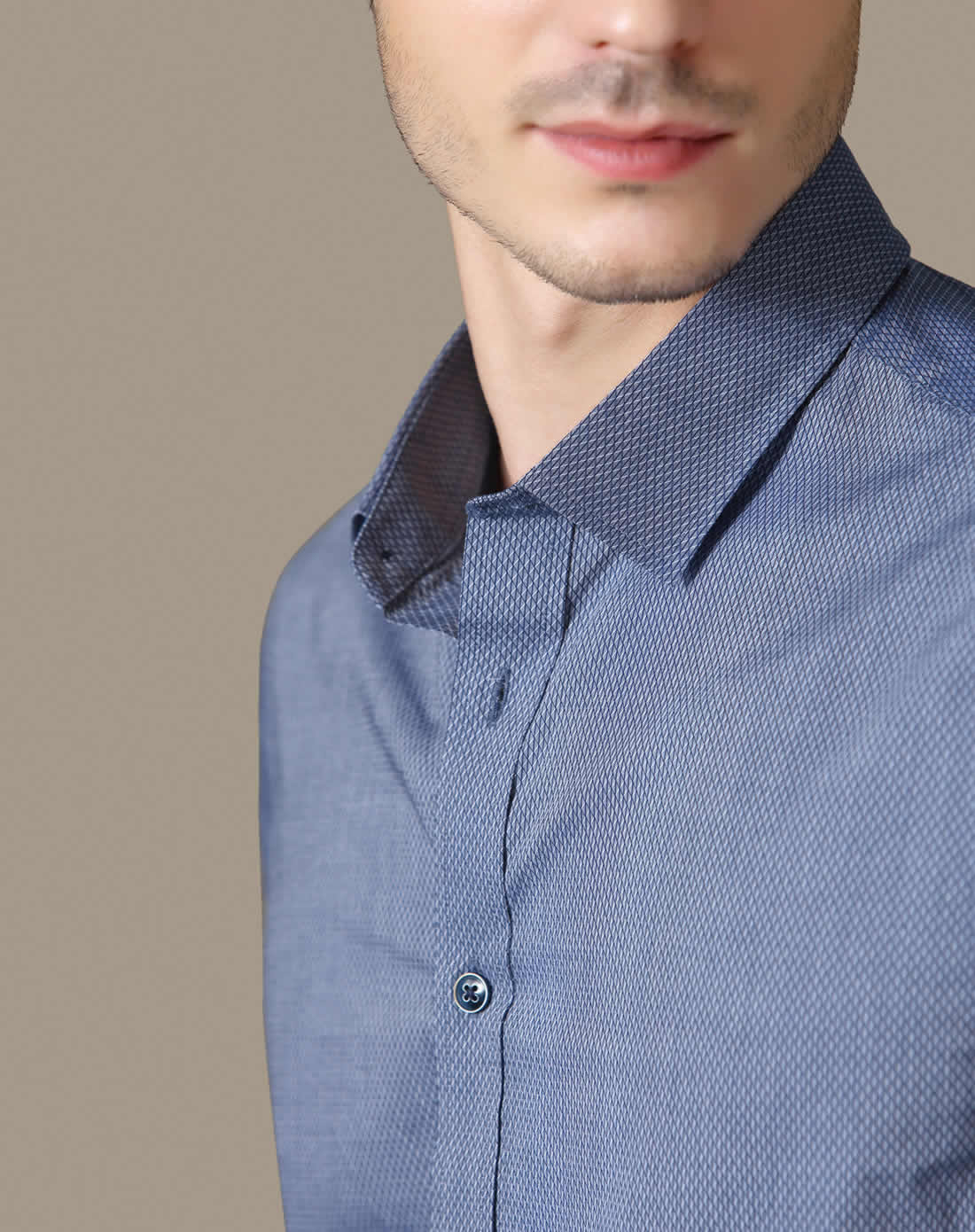 经典双色织亲肤长绒棉长袖衬衫