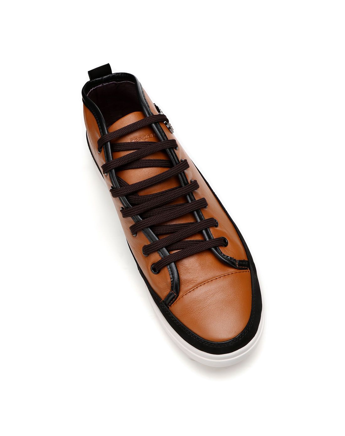 卡丹路cardanro 土黄色牛皮革运动休闲波仔鞋