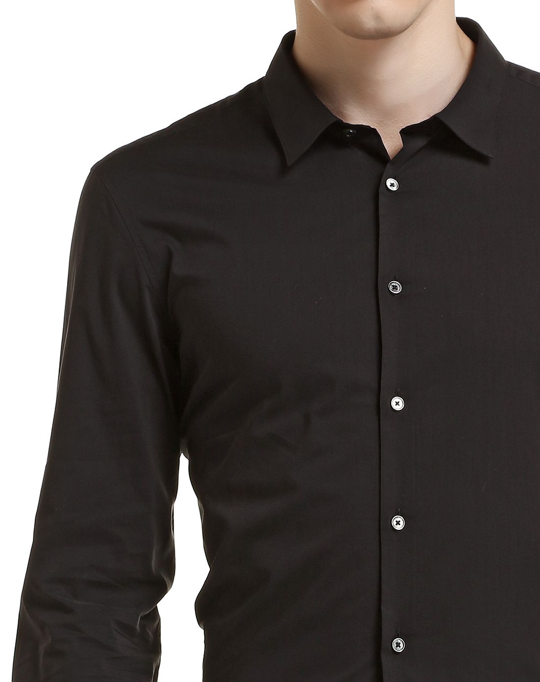 黑色简洁正装长袖衬衫