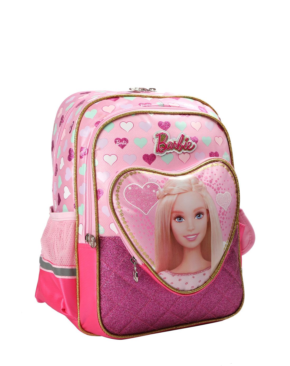 芭比娃娃/barbie粉色女童可爱印花学生书包