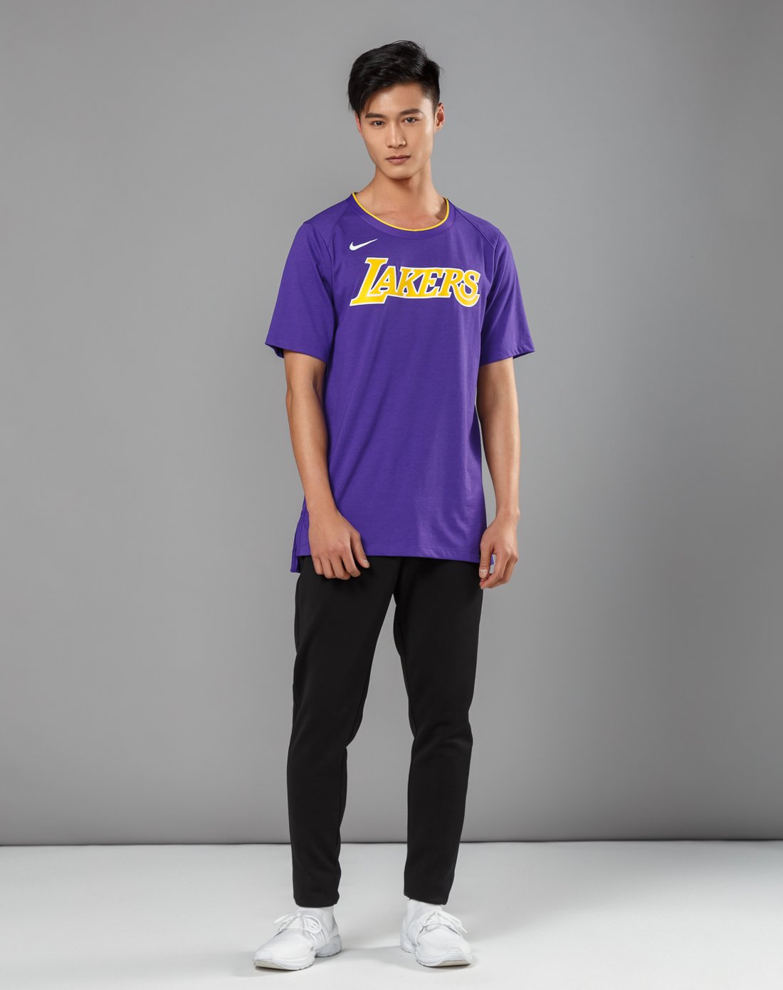 耐克nike 湖人队 dri-fit 男款短袖t恤 紫色 m