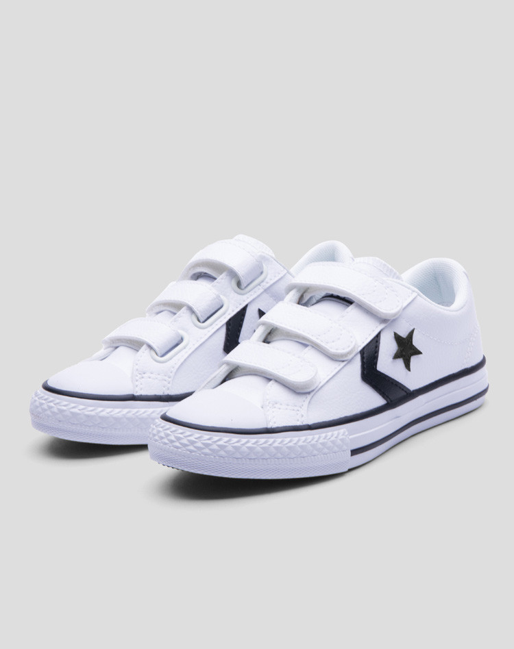 匡威converse男女童鞋专场converse 男童白色/黑色儿童旅游鞋651829