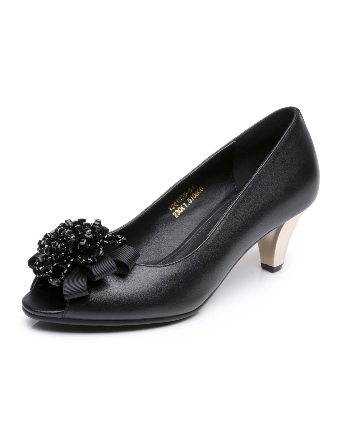 黑色牛皮职业休闲女单鞋