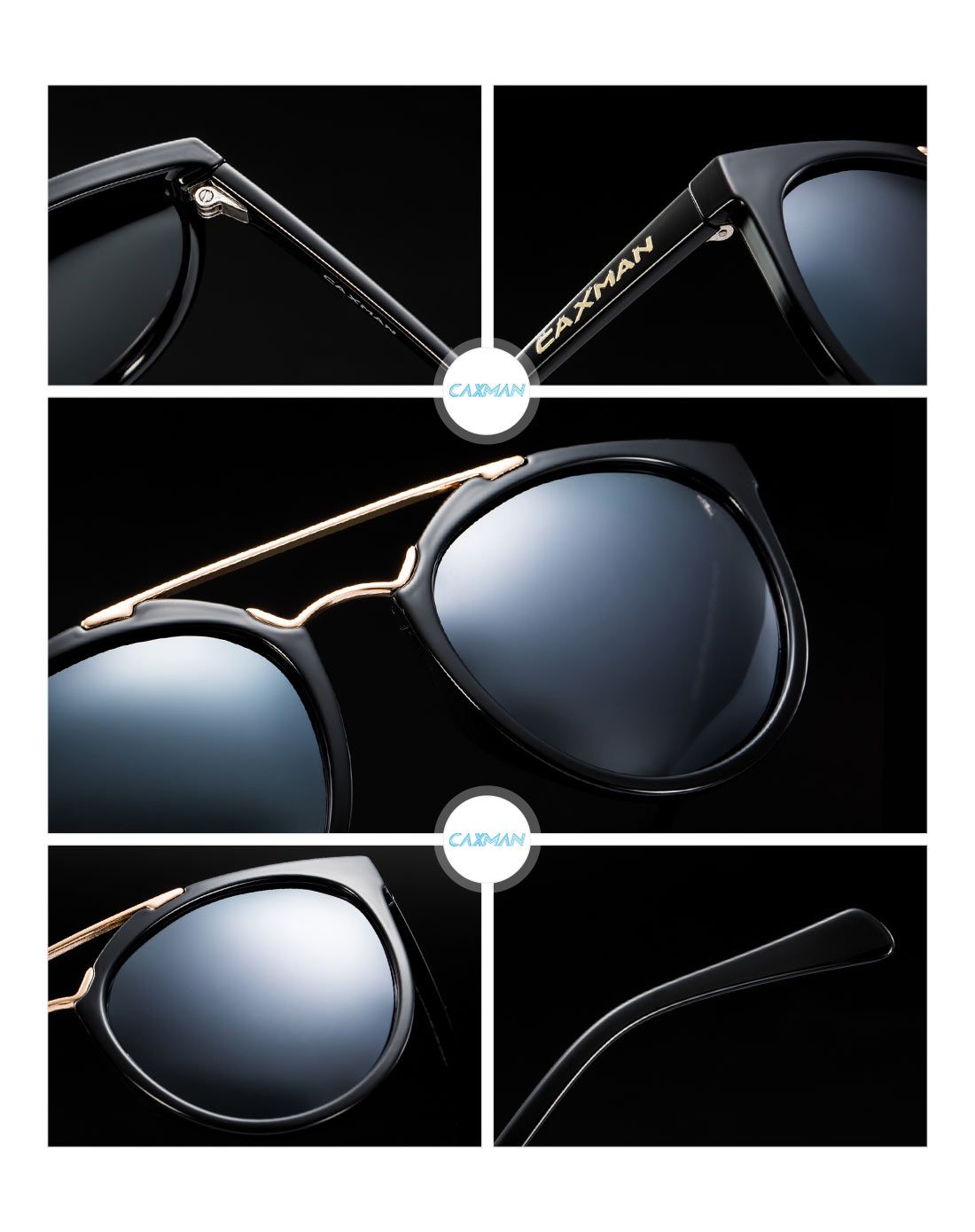 卡仕曼caxman风行眼镜专场卡仕曼 优雅双梁时尚复古偏光镜cx3137b01