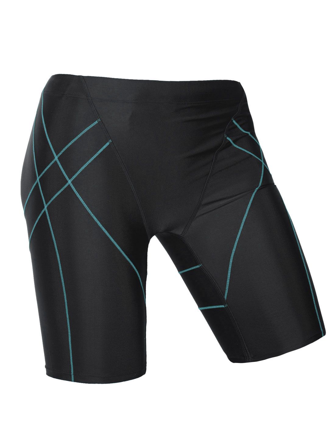 男款黑/浅蓝色五分泳裤黑/浅蓝色