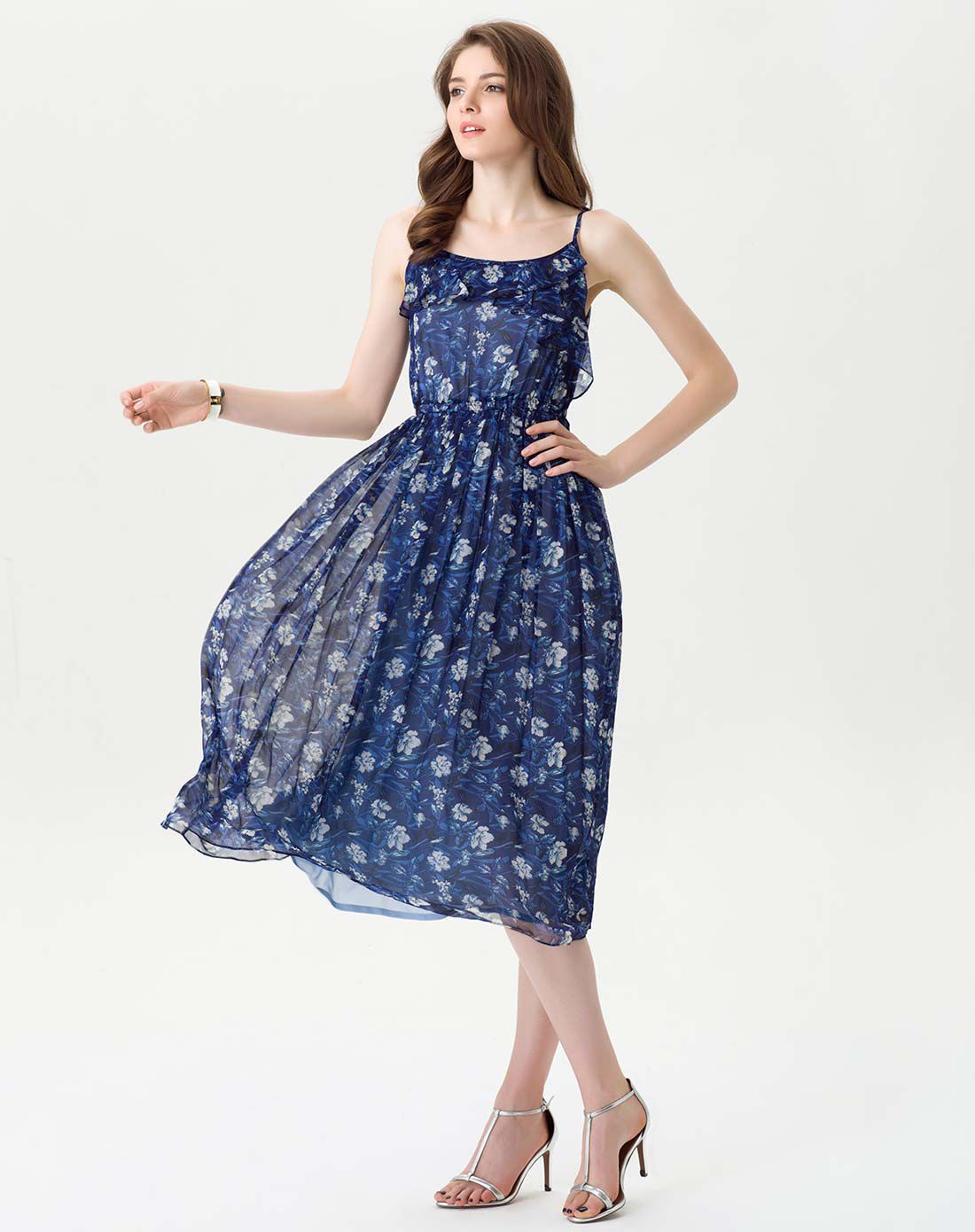 裙皇公主skirt queen藏蓝色气质优雅连衣裙cxl-675-02_唯品会