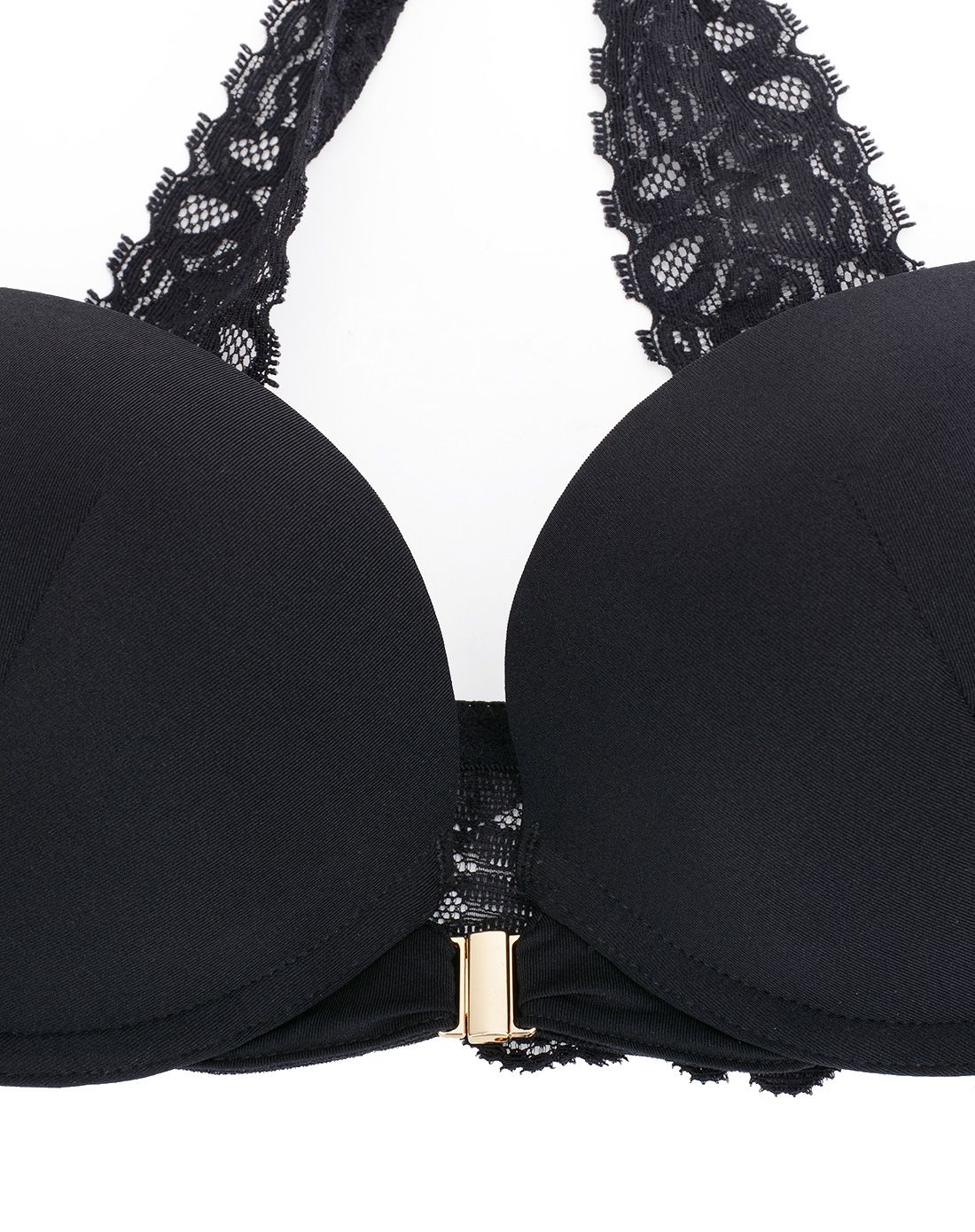伊丝艾拉yiselle内衣专场黑色性感蕾丝聚拢美背文胸8475-k1_唯品会