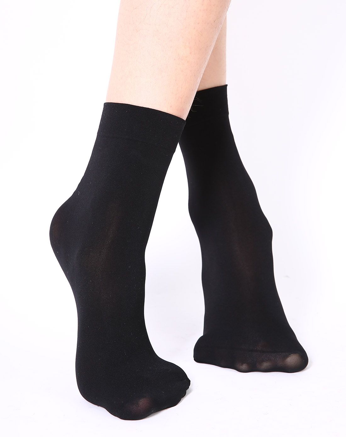 女款黑色70d天鹅绒短袜(6双装)