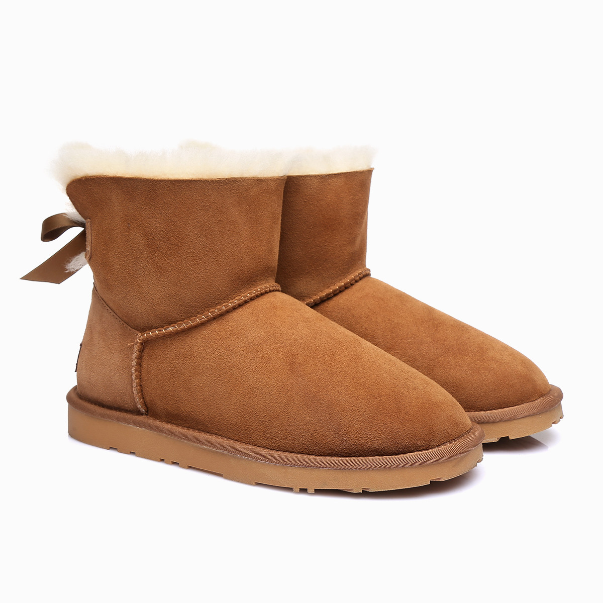ugg eversheepskins 防泼水单蝴蝶结羊皮毛一体 短筒雪地靴 女靴