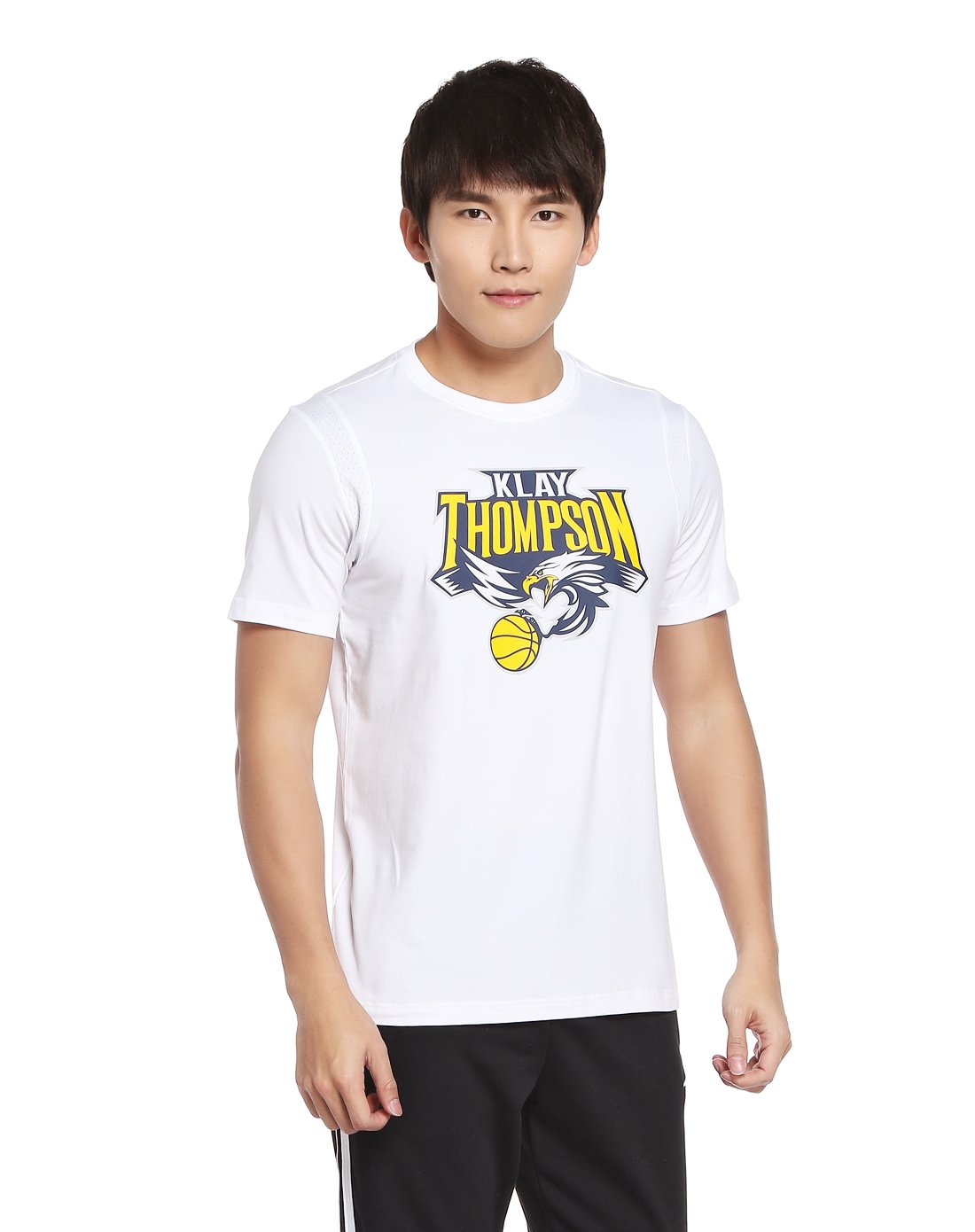 棉质印图 男款白色短袖t恤 篮球系列