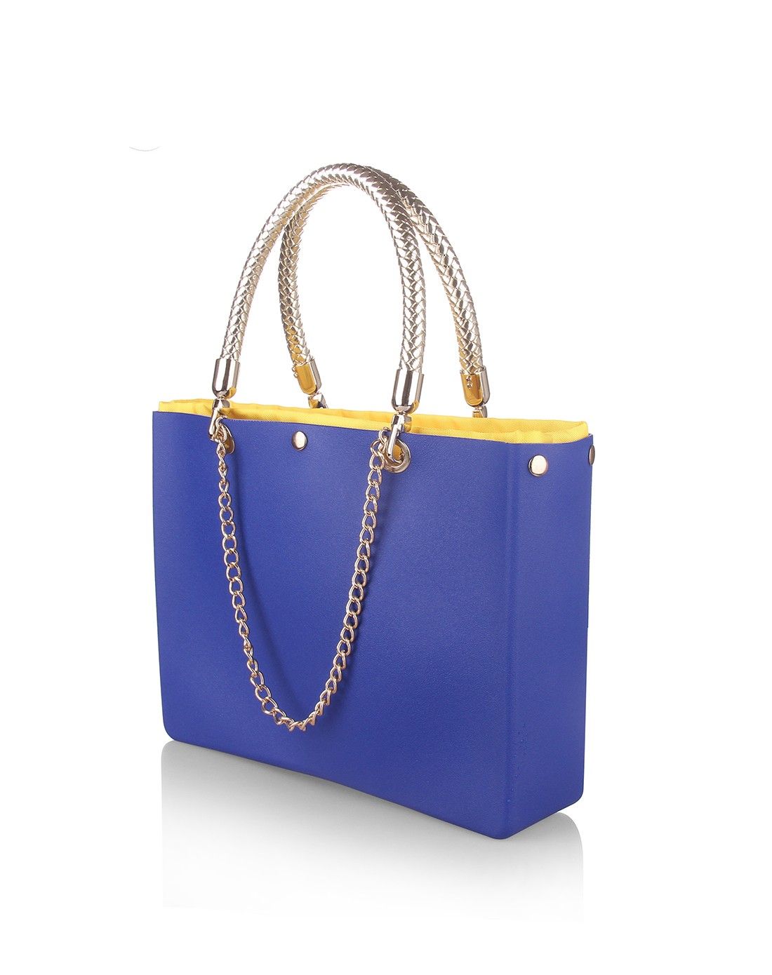euro db中号蓝色金链环保树脂手提女包53001rl-b3-bu_唯品会