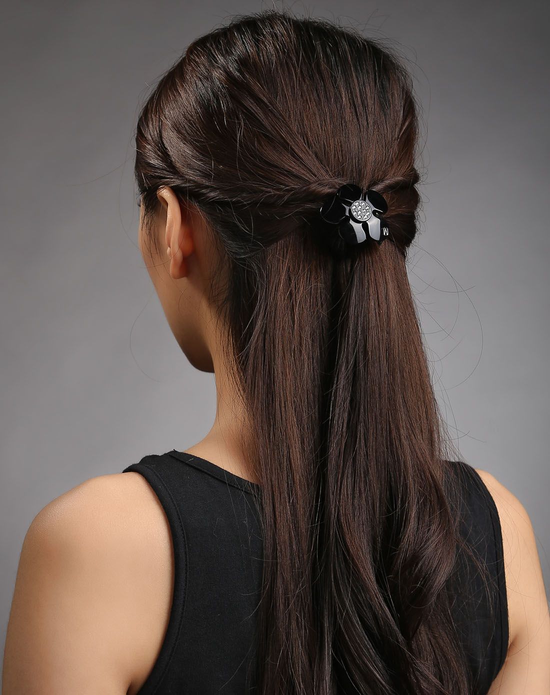 亚历山大 可爱花朵马尾圈马尾发饰扎头绳发圈黑色