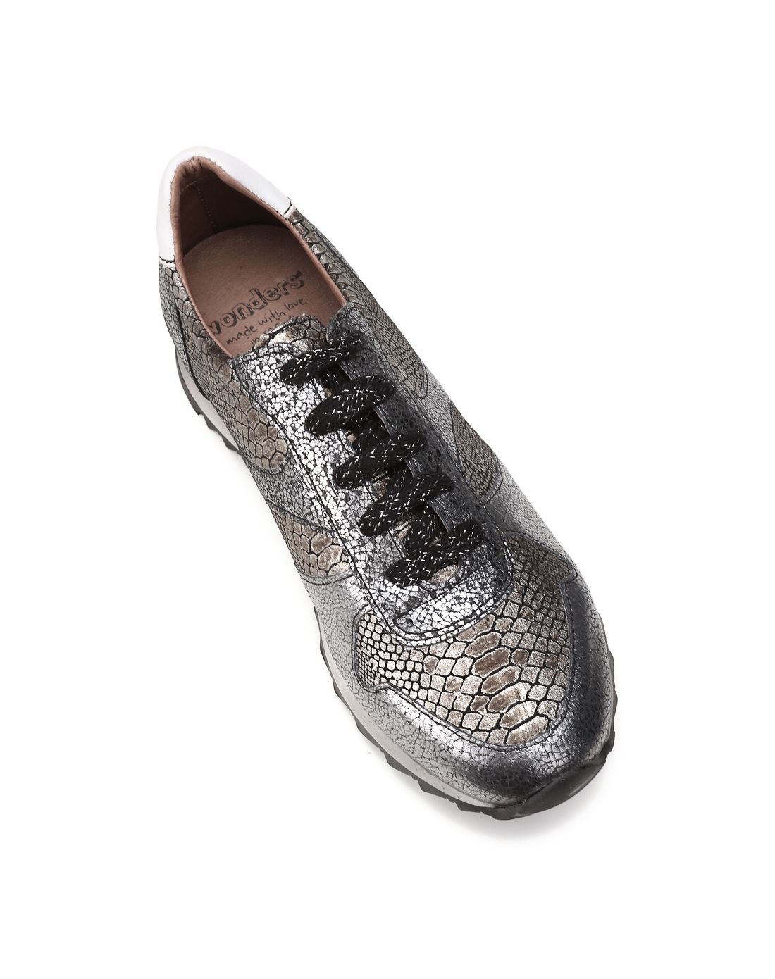 wonders 西班牙进口银色系带时尚休闲鞋