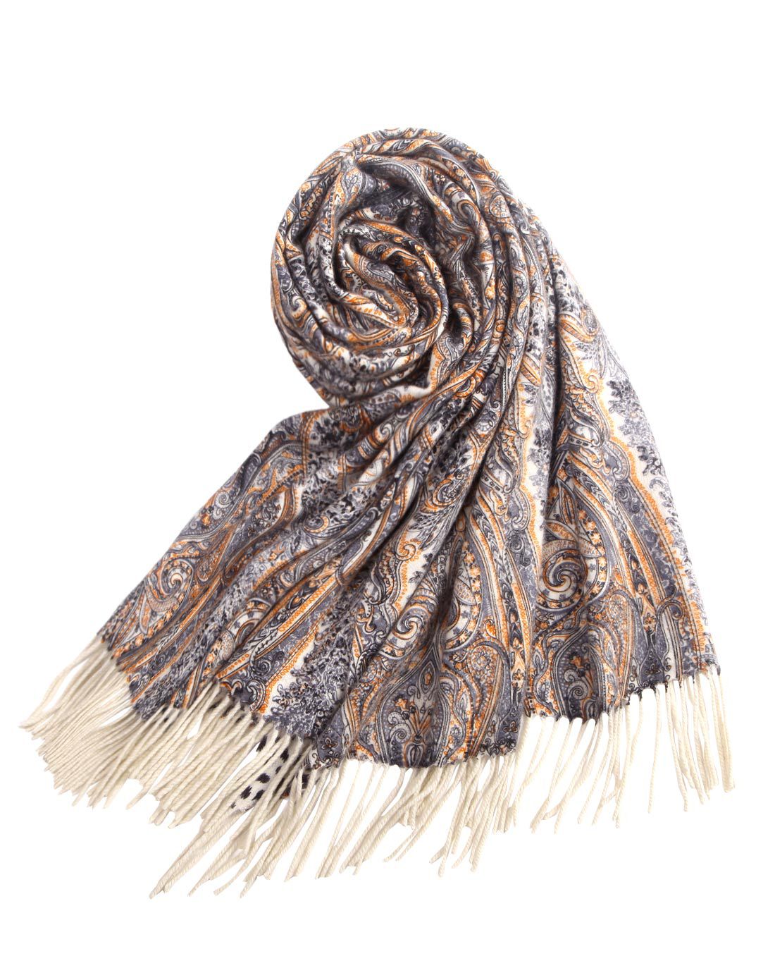 瑞格丽特 女士民族风羊绒混纺双面印花披肩