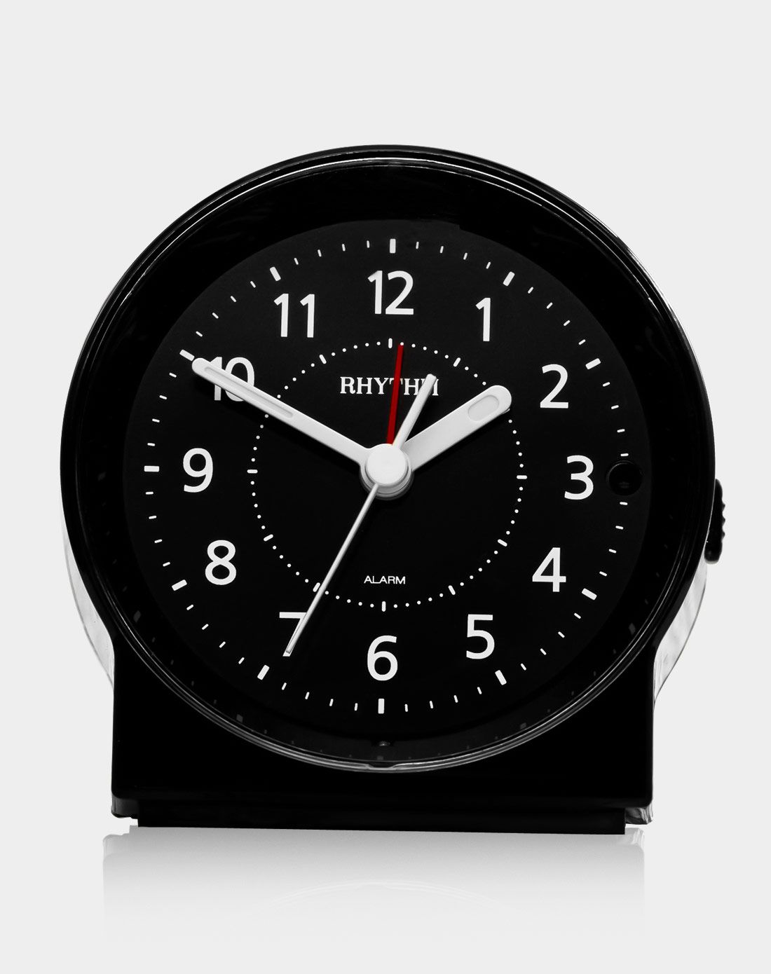 rhythm丽声 学生儿童卧室床头黑色可爱静音创意闹钟