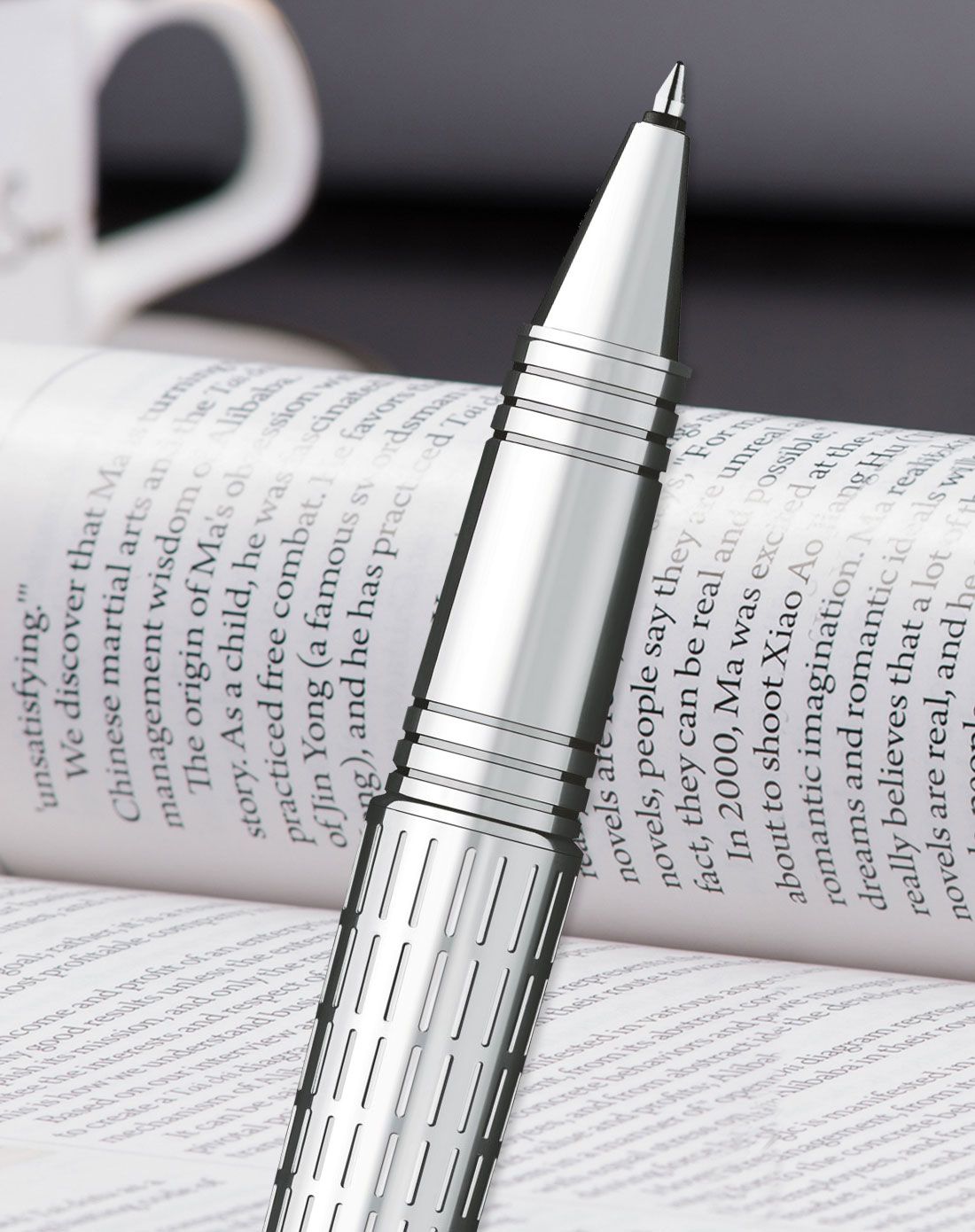 首席豪华镀银白夹宝珠笔 新笔记本礼盒