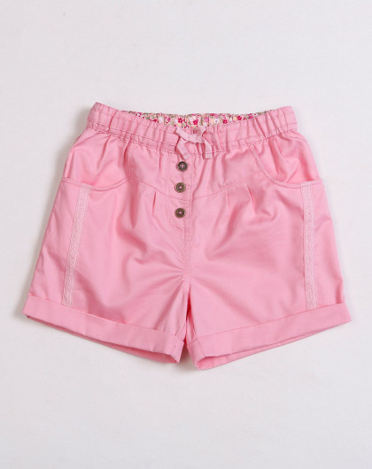 女童粉红色梭织百搭短裤