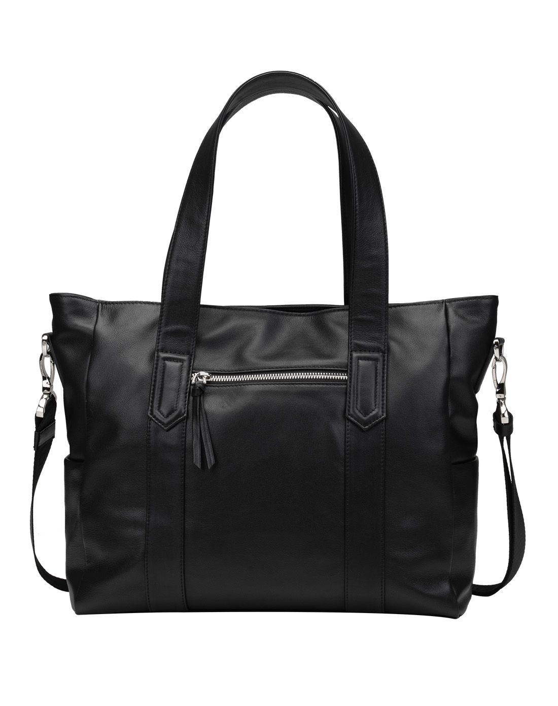 > 男款黑色平纹牛皮时尚休闲公文包