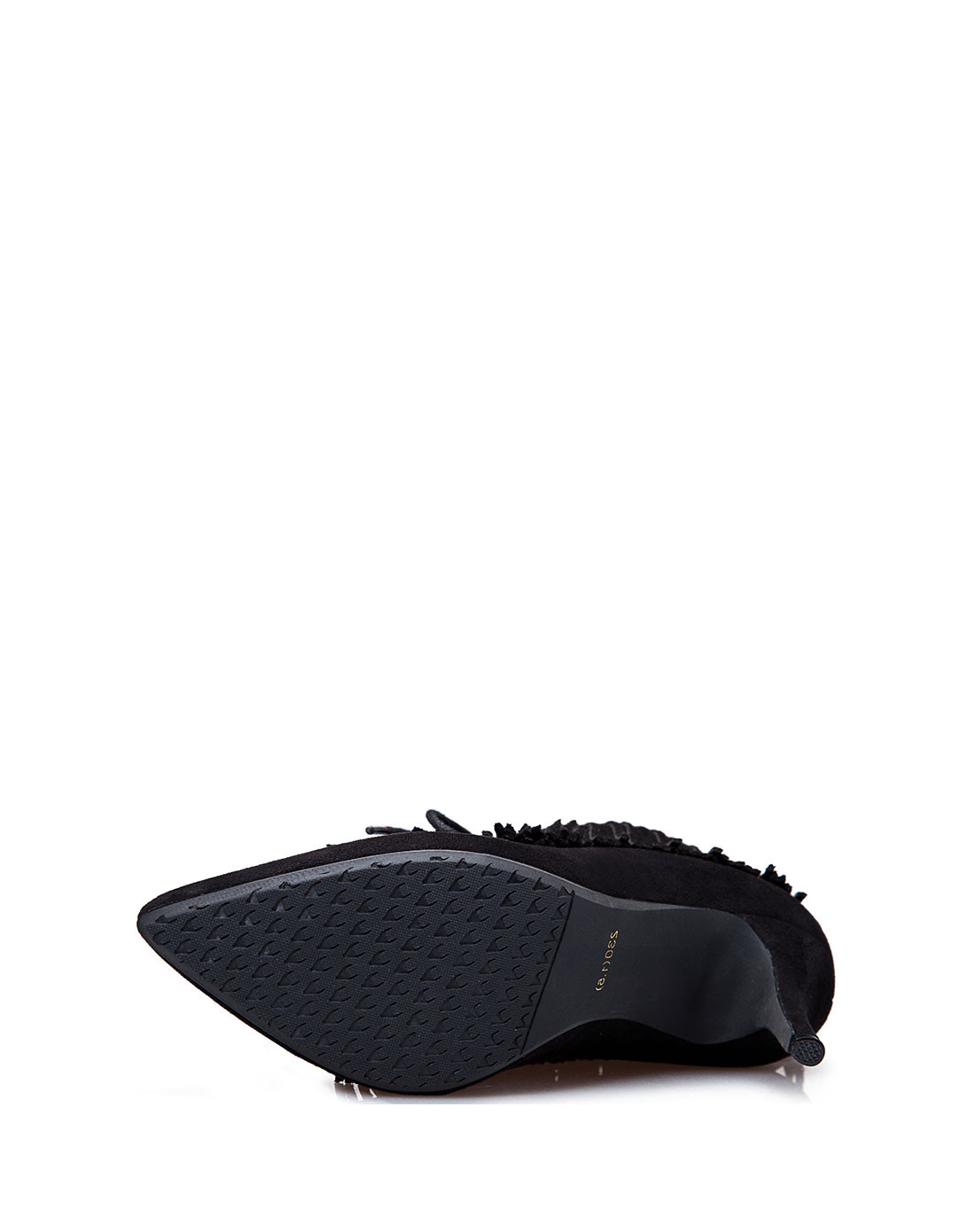 非谜fallinmiss冬季细跟系带流苏黑色女靴子fm15d00009190黑色_唯品会