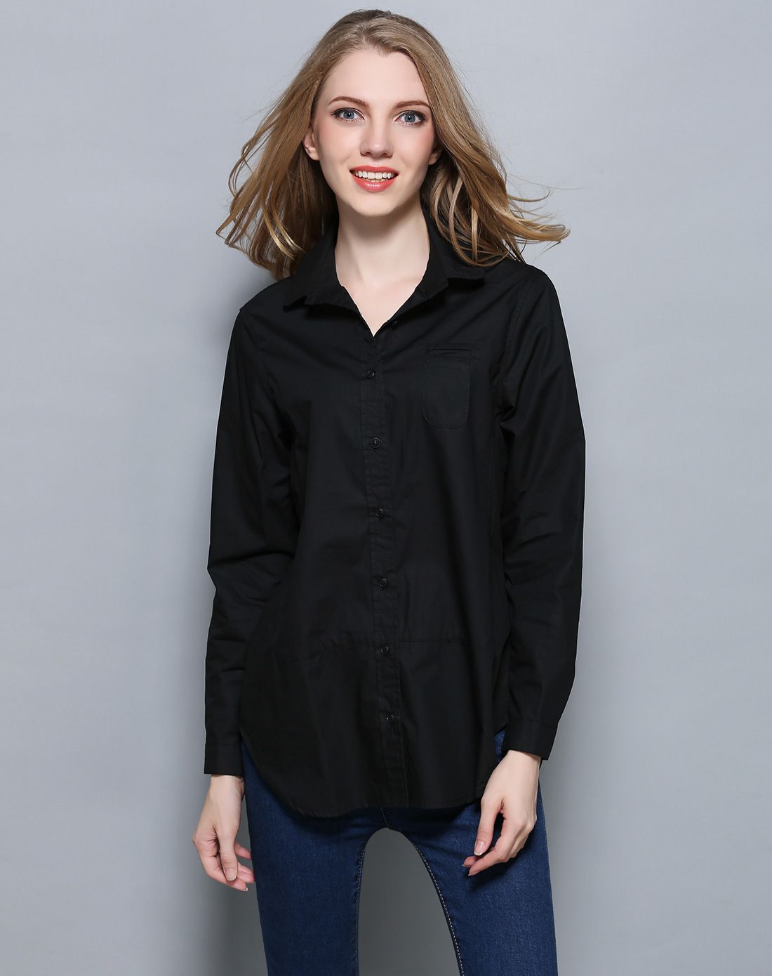 女款黑色衬衣