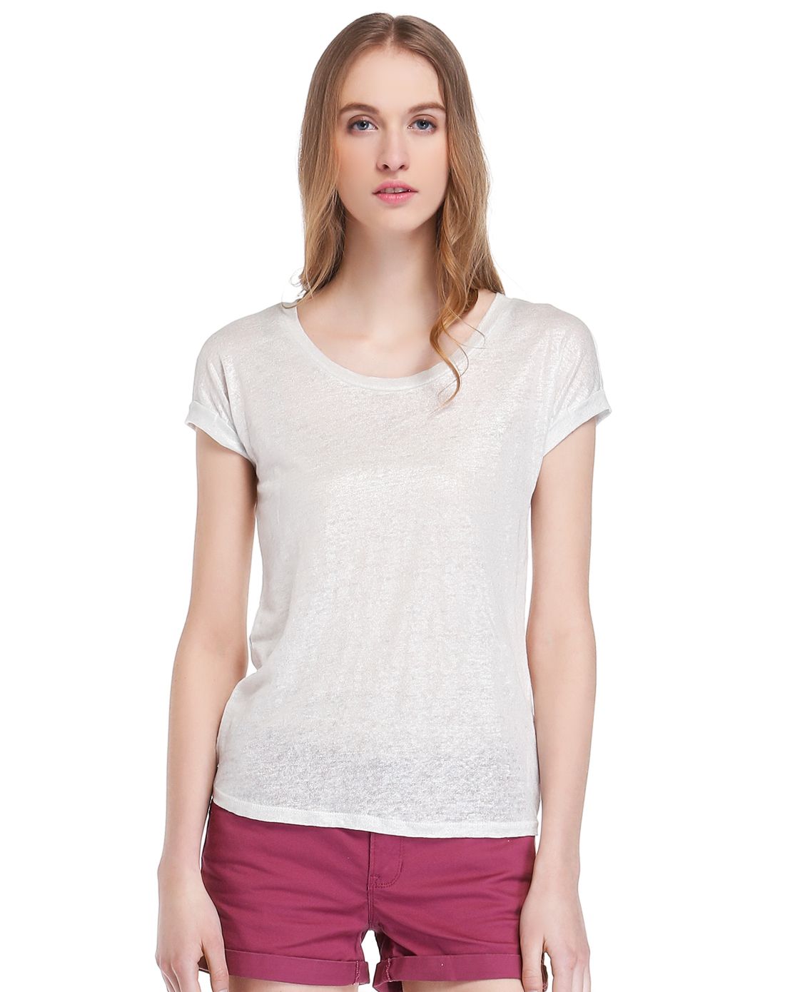 esprit女款银白色简洁魅力上衣