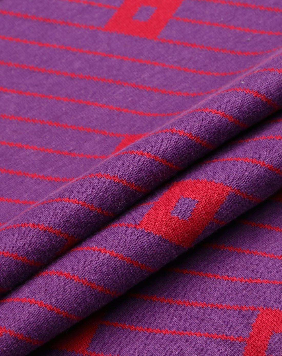 女款紫色提花休闲暖绒内衣套装