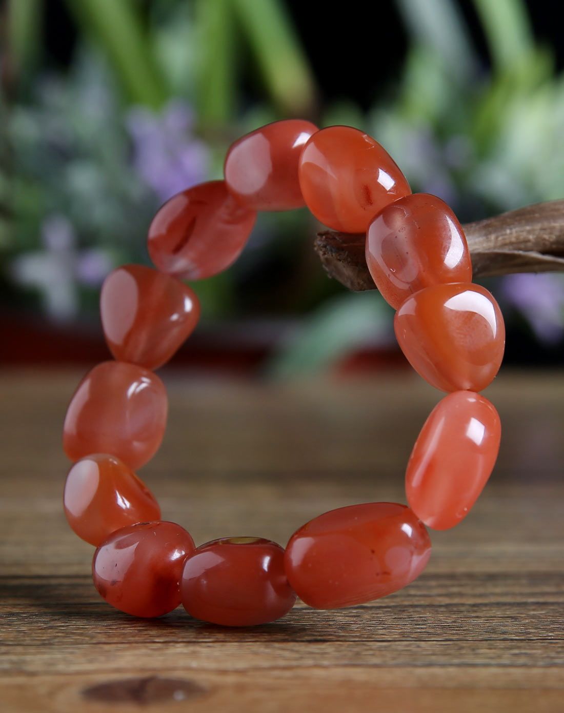 白玛曲珍天然川料随形南红玛瑙佛珠手链 单圈大号(附证书)ts150000007