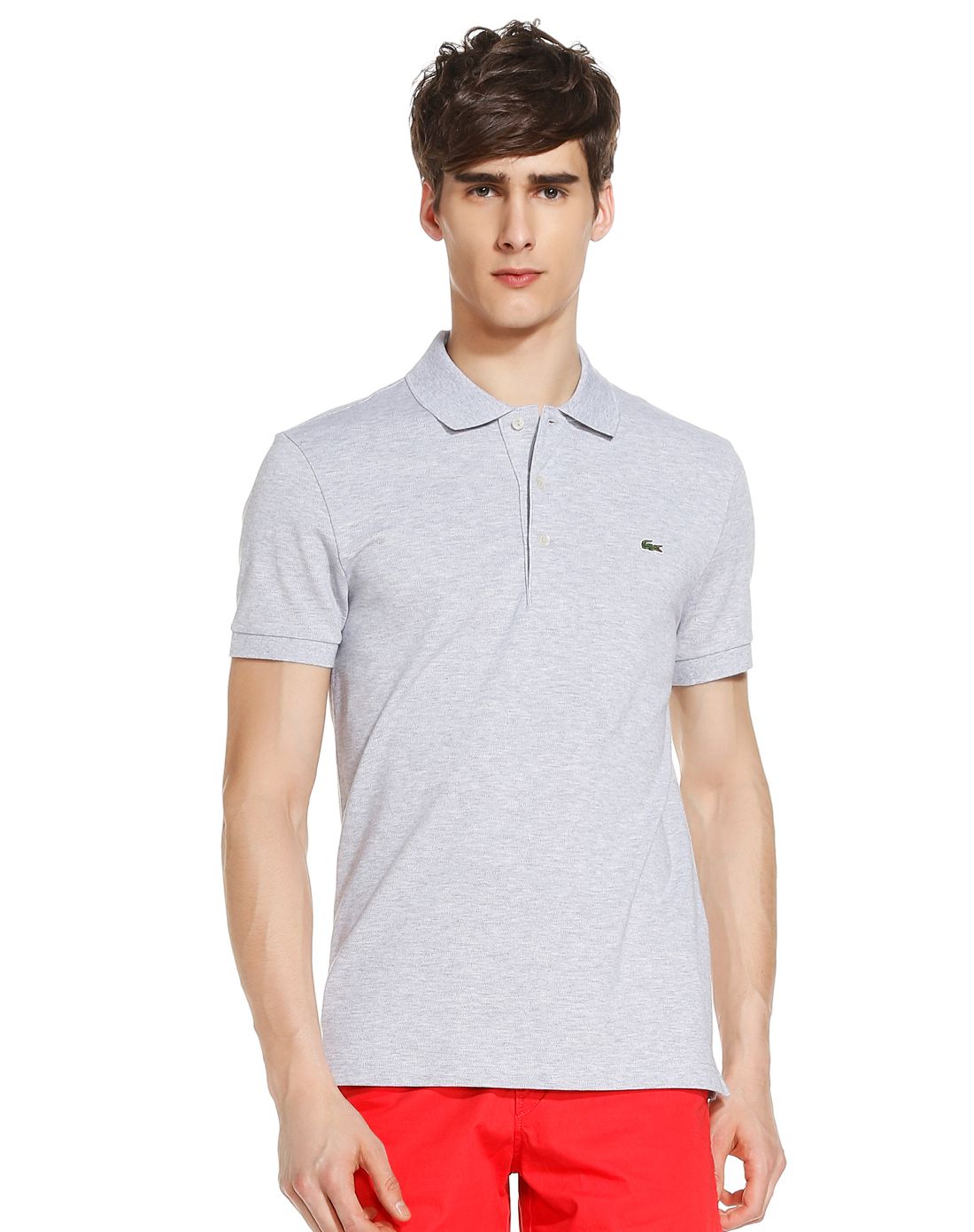 鳄鱼lacoste灰色休闲简约短袖polo衫ph7937ccai1_唯品会