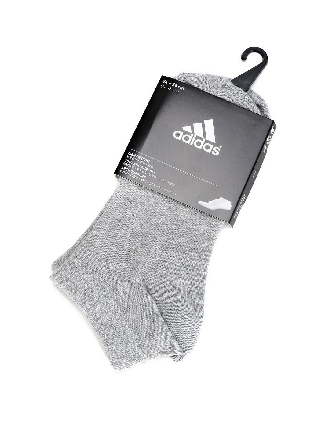 运动舒适 中性款灰色低跟袜