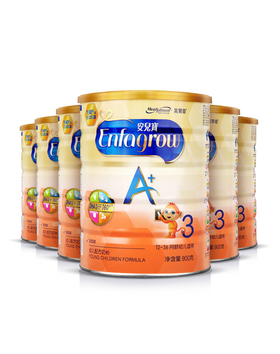 【唯品会】 美赞臣mead johnson奶粉专场明星版3段900g6罐箱装