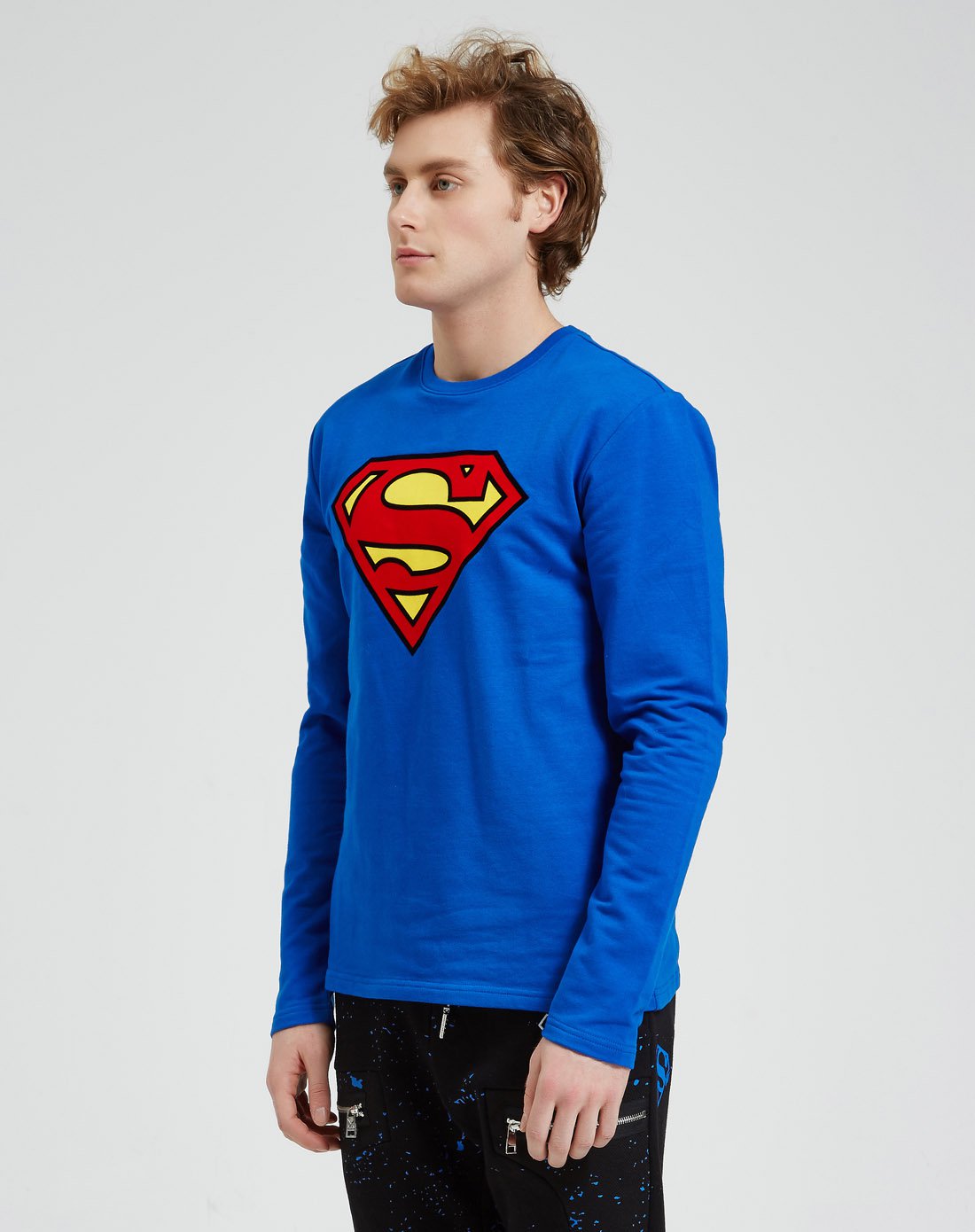 超人/superman系列圆领长t蓝色