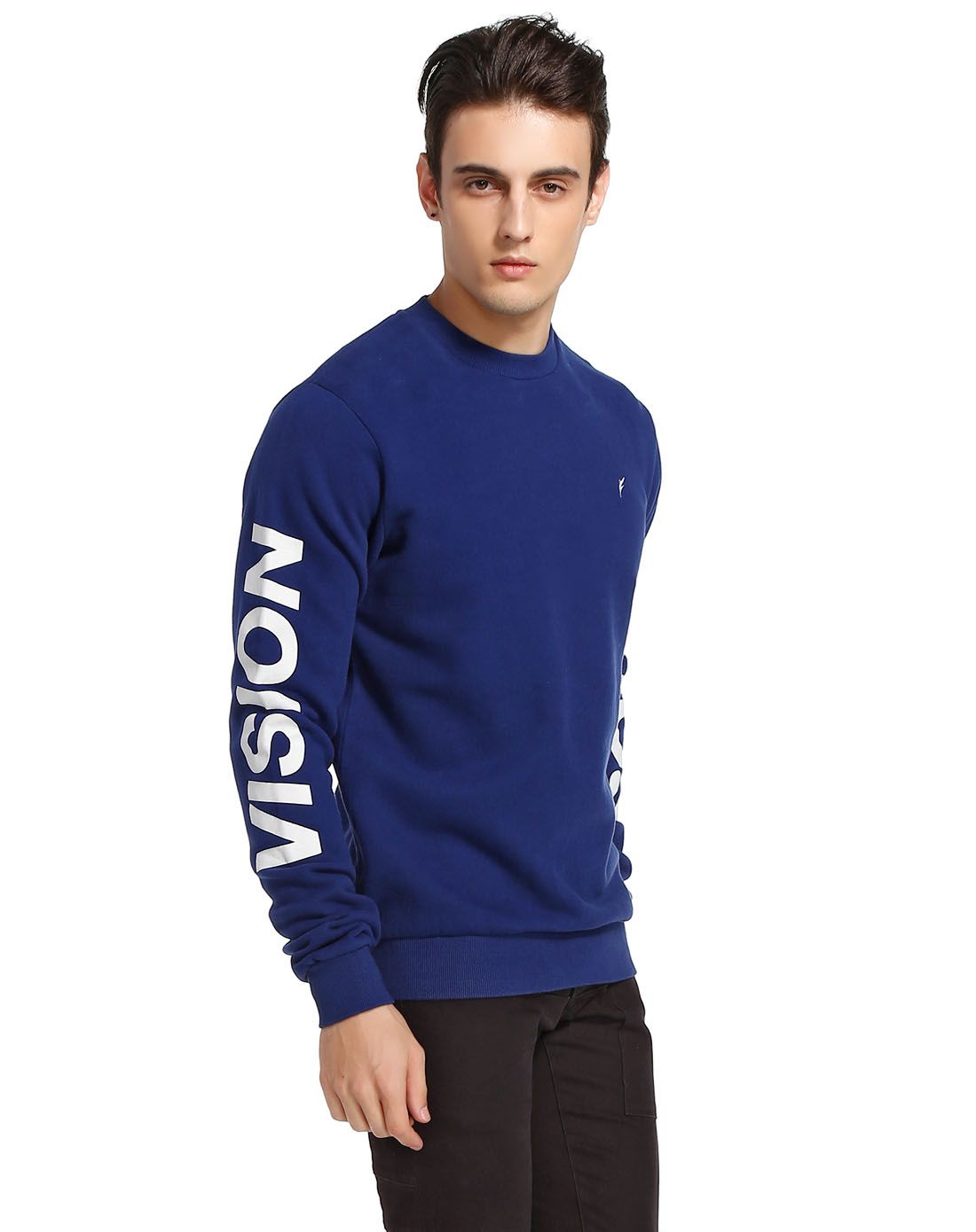 男款深蓝色简洁经典百搭休闲长袖卫衣