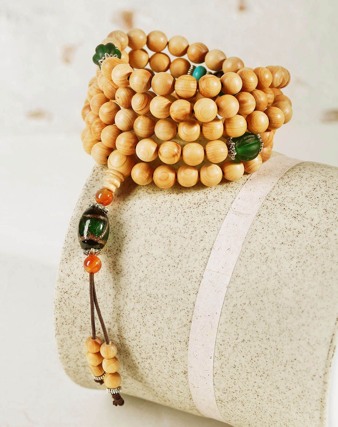 bnlf 天然崖柏串珠手链108颗8mm 民族风