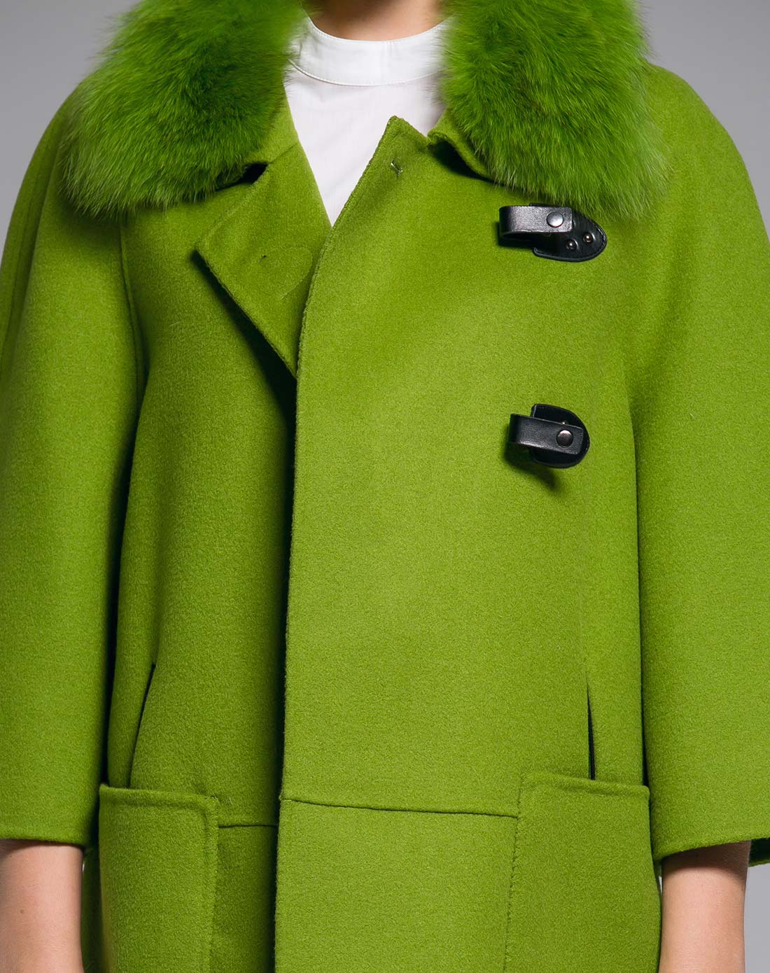 绿色双面呢大衣