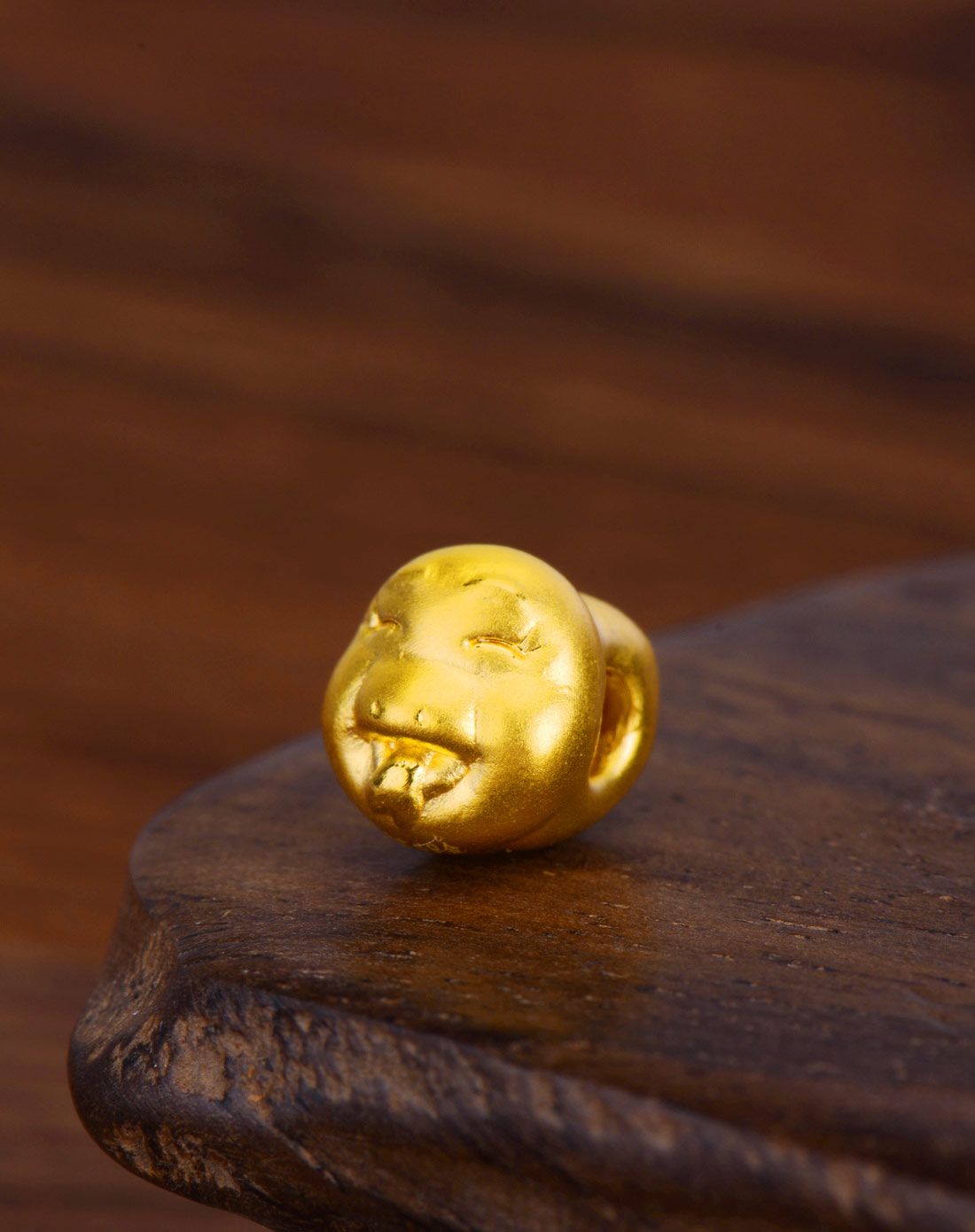 3d硬金千足金黄金吊坠路路通生肖蛇串珠(0.75克)