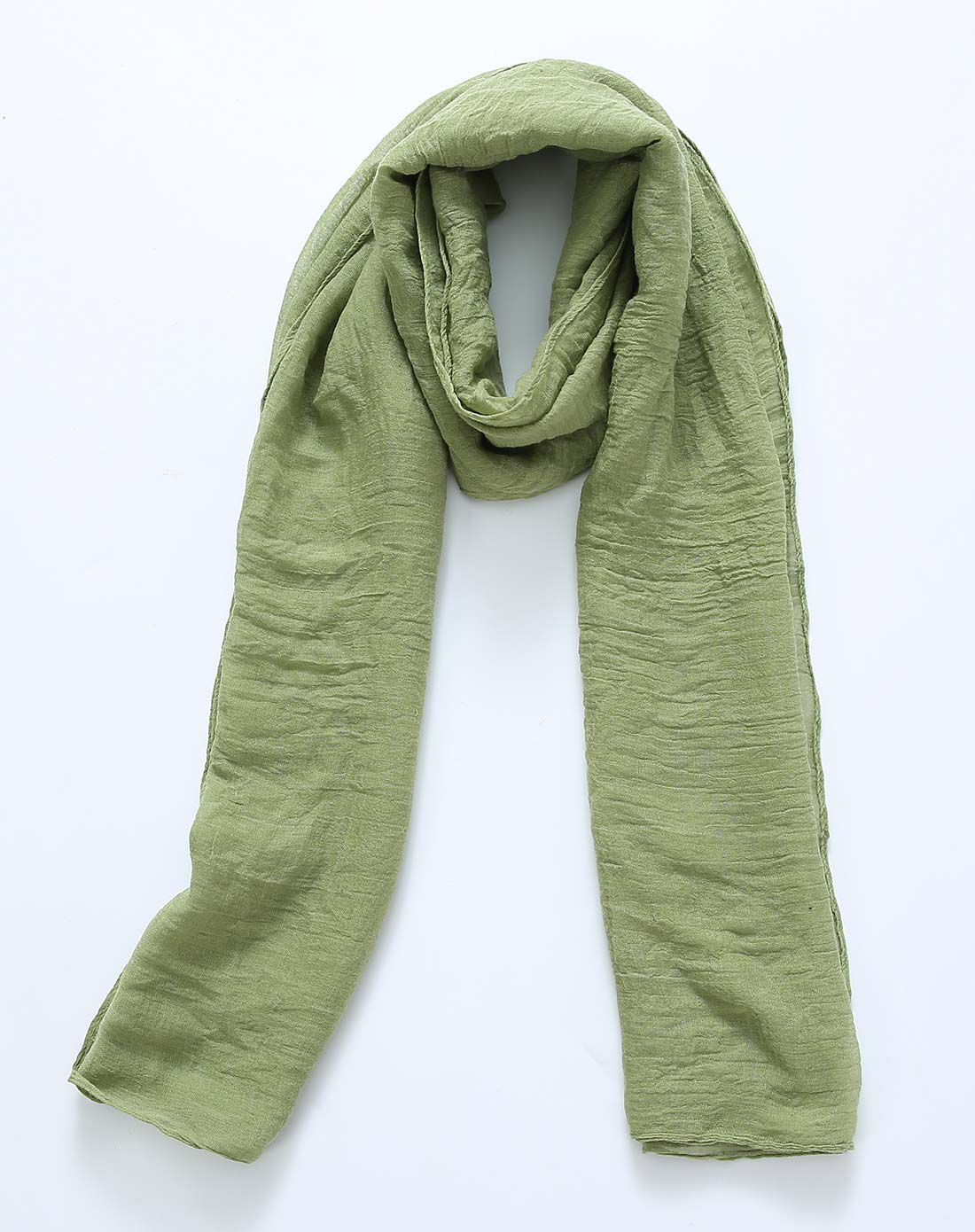 中性绿色围巾