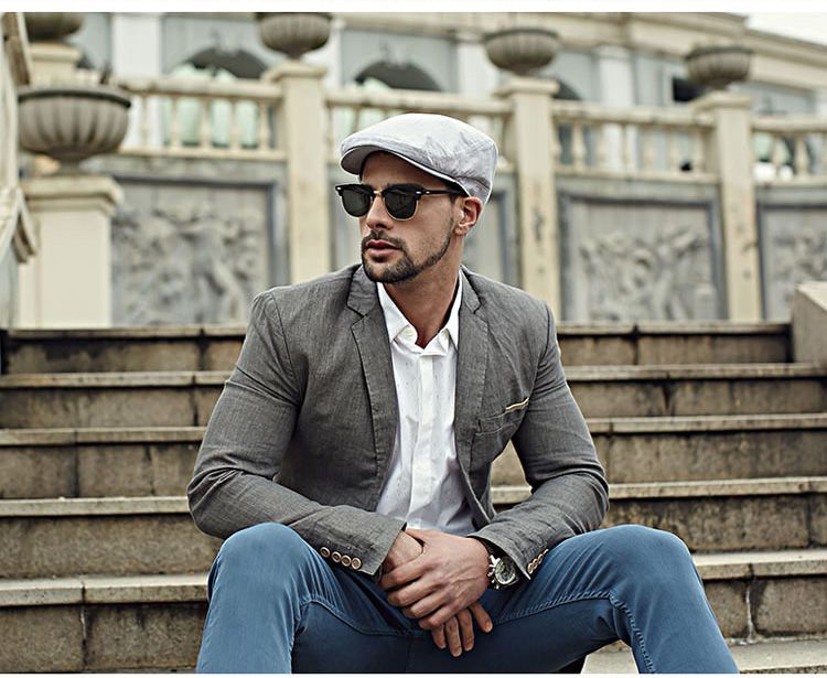 真享 简约纯色绅士开普帽