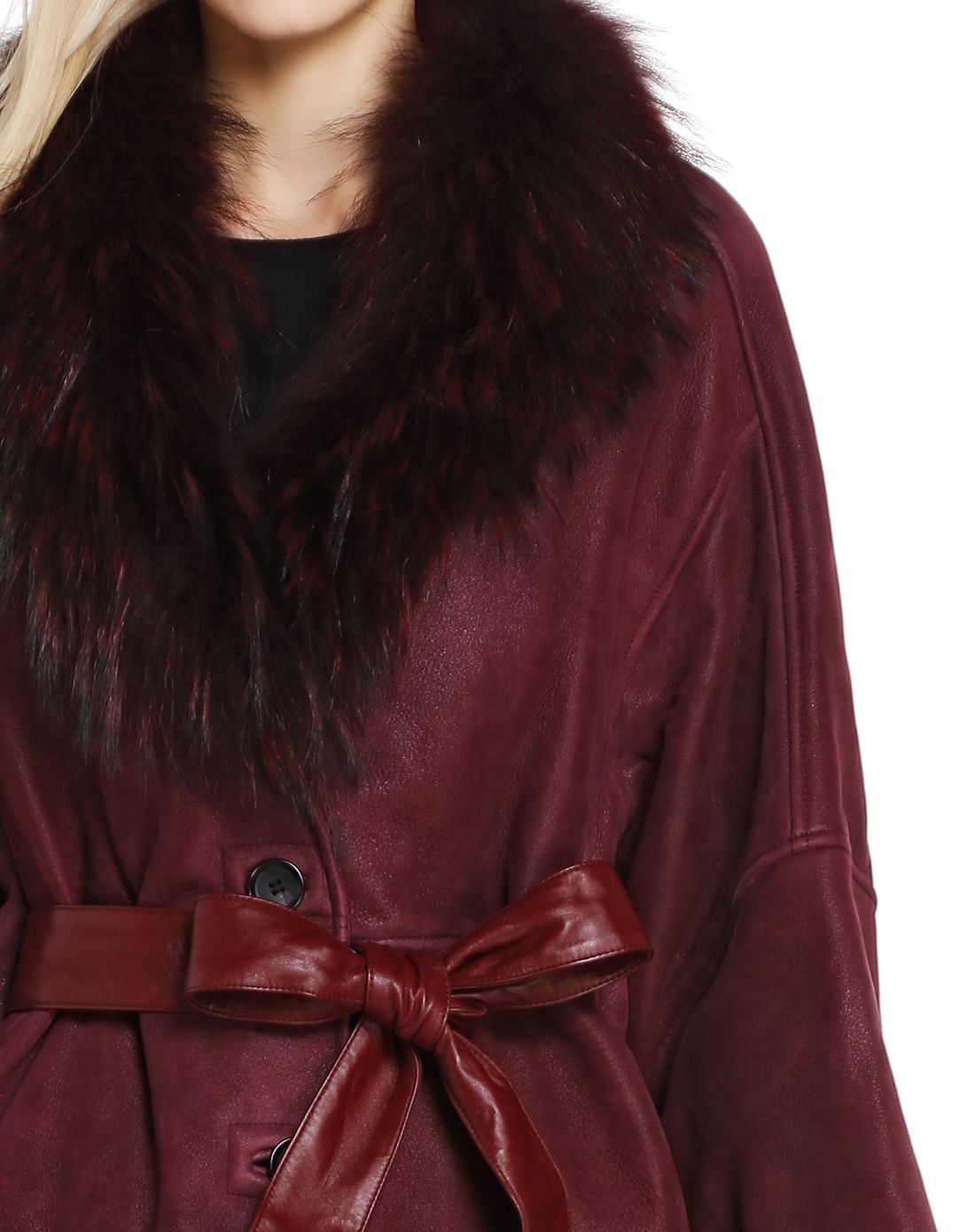 深酒红色时尚百搭皮衣