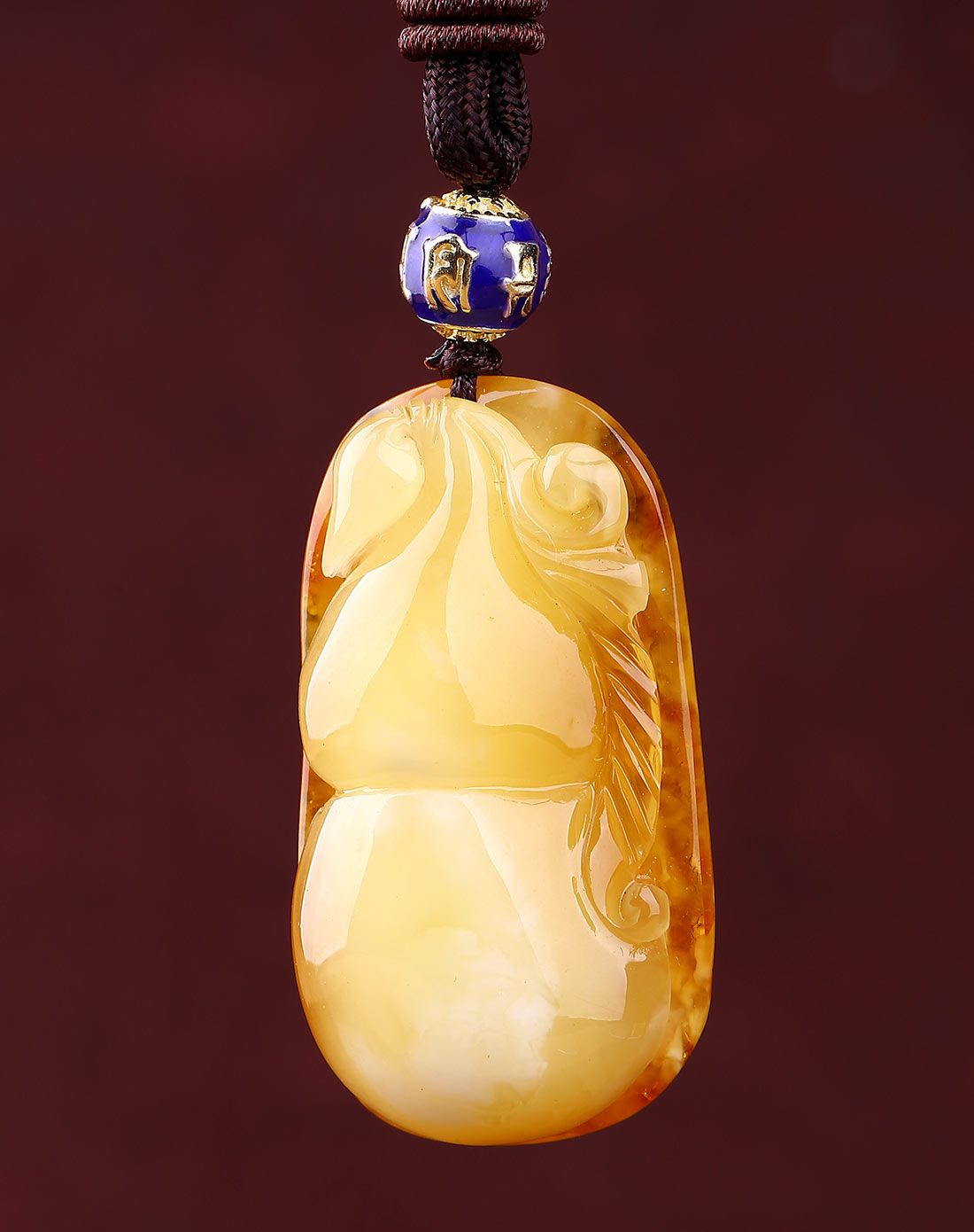 平安如意蜜蜡项链附证书