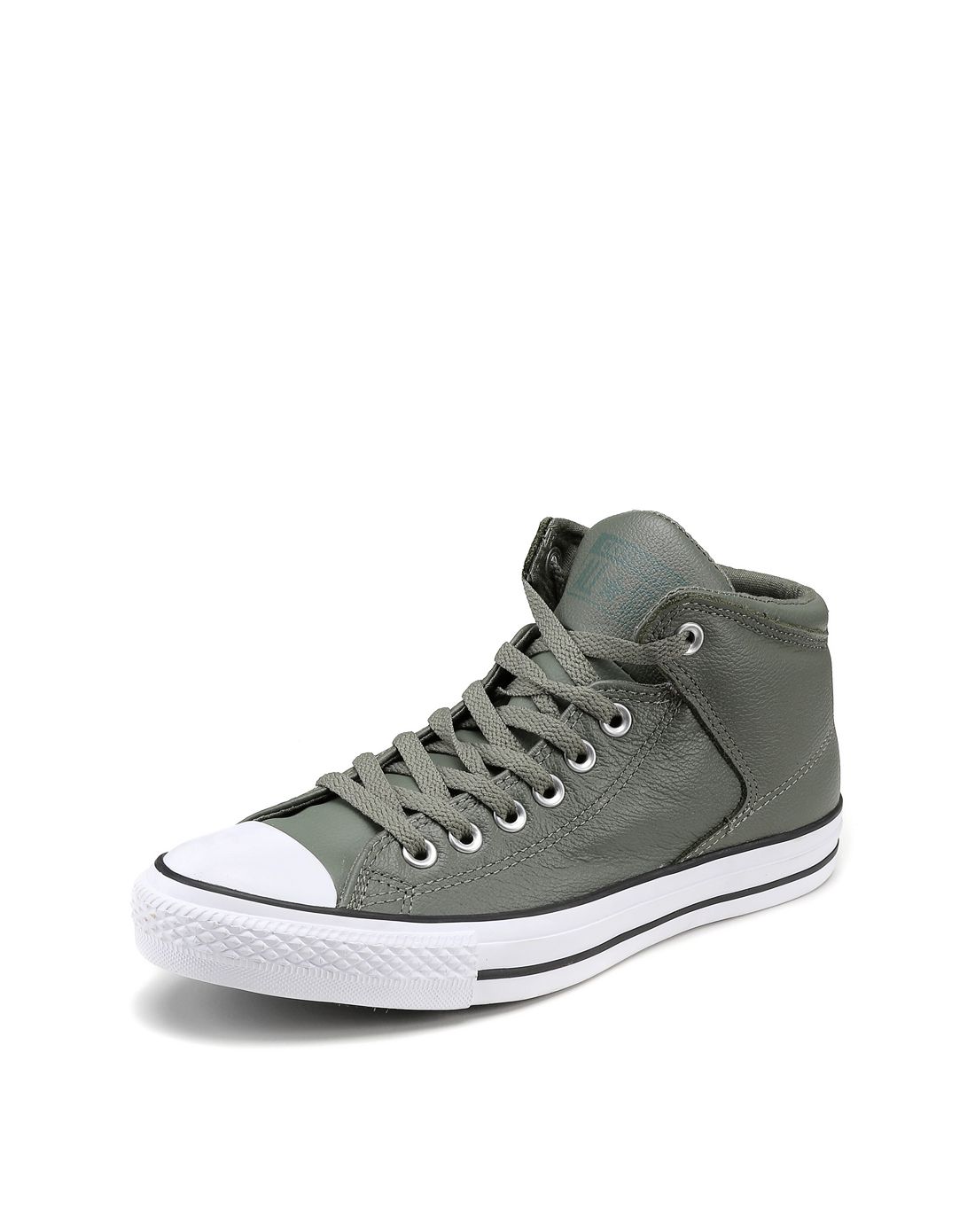 纯色系带 男款橄榄色高帮运动鞋 匡威converse