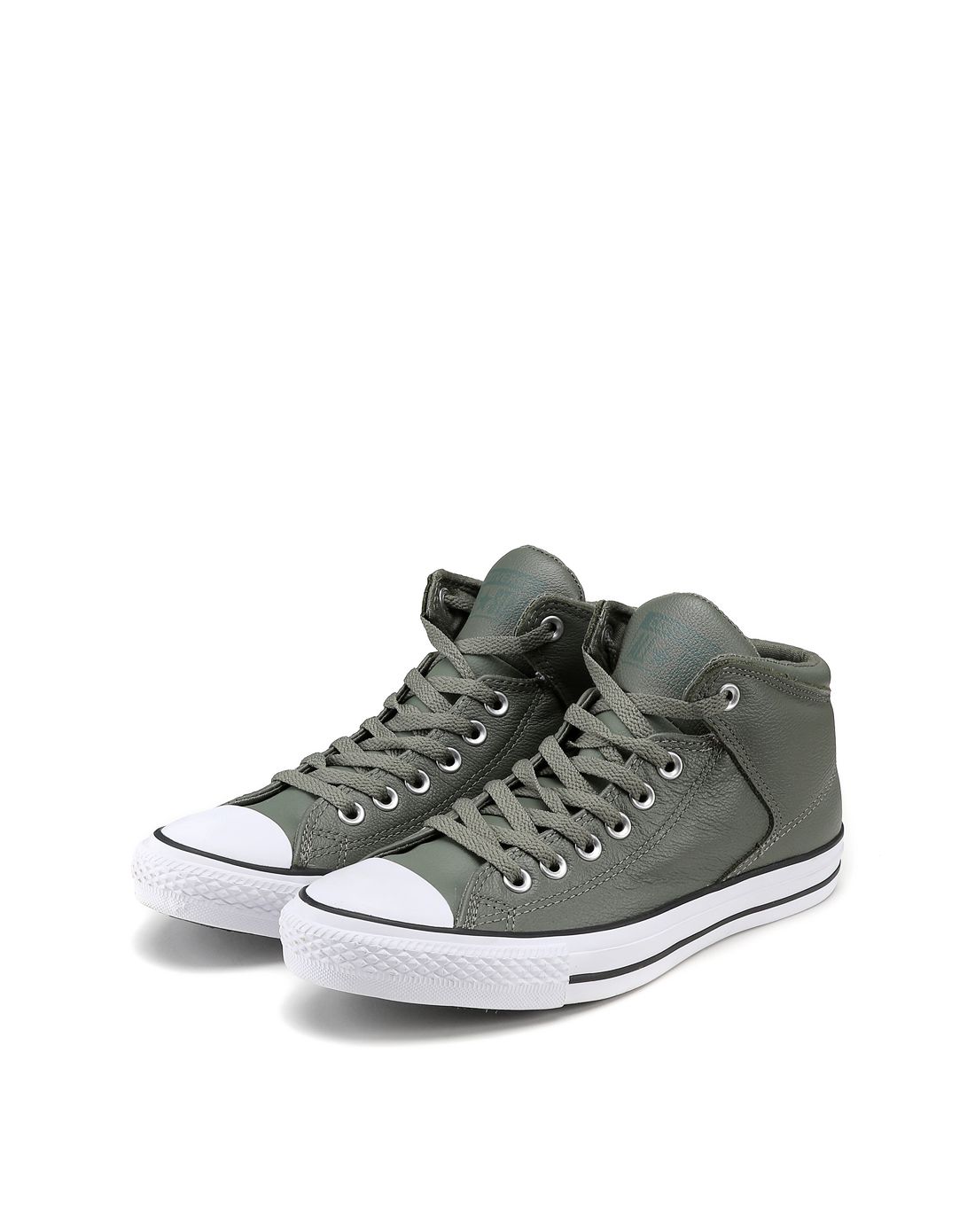 纯色系带 男款橄榄色高帮运动鞋 匡威converse