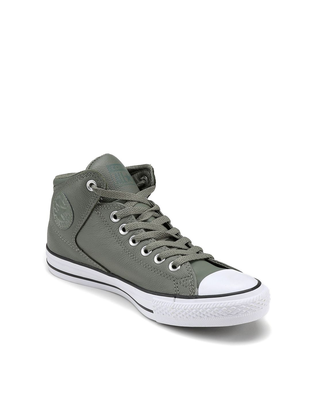 纯色系带 男款橄榄色高帮运动鞋 匡威converse