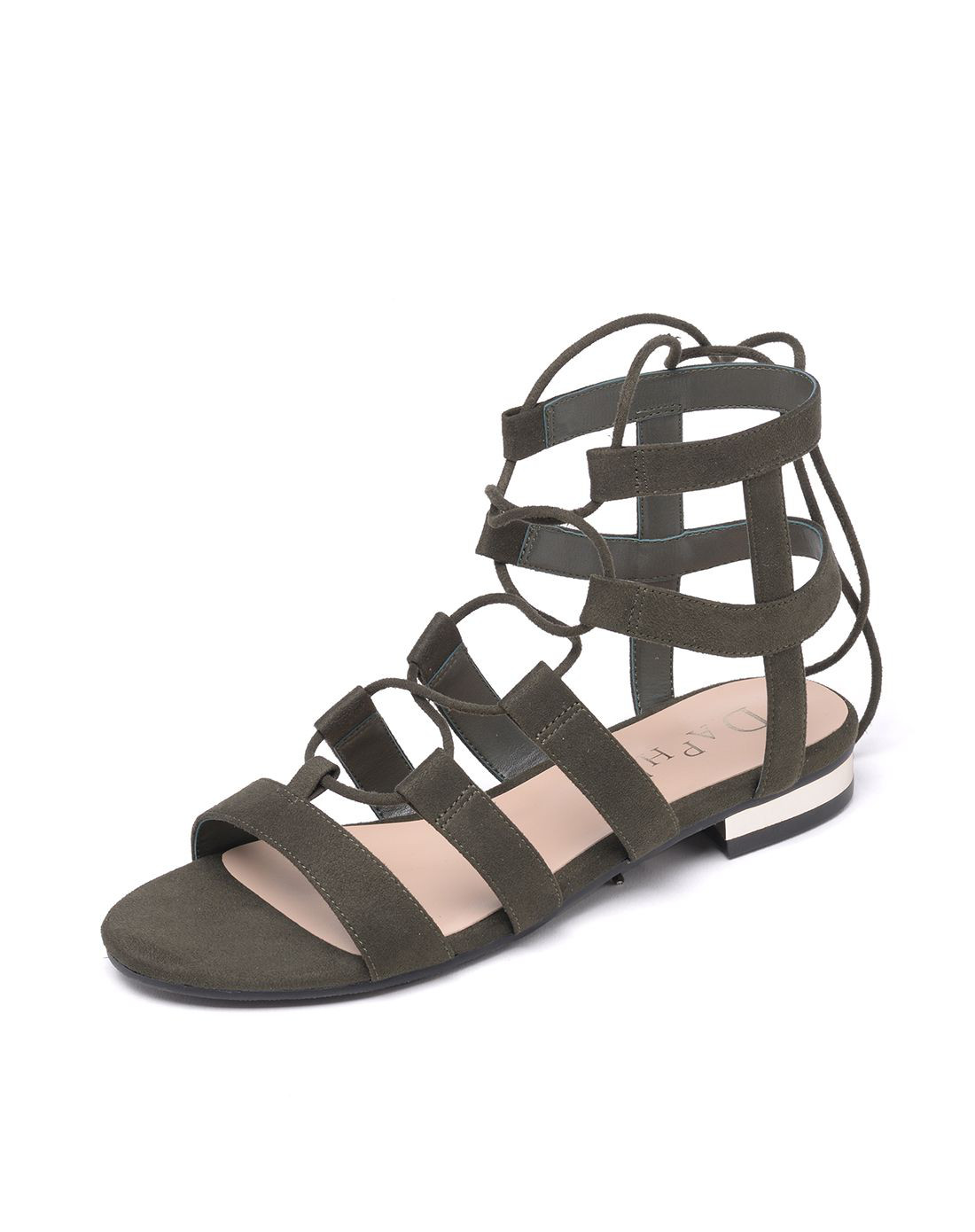 达芙妮交叉绑带罗马平跟女式凉鞋