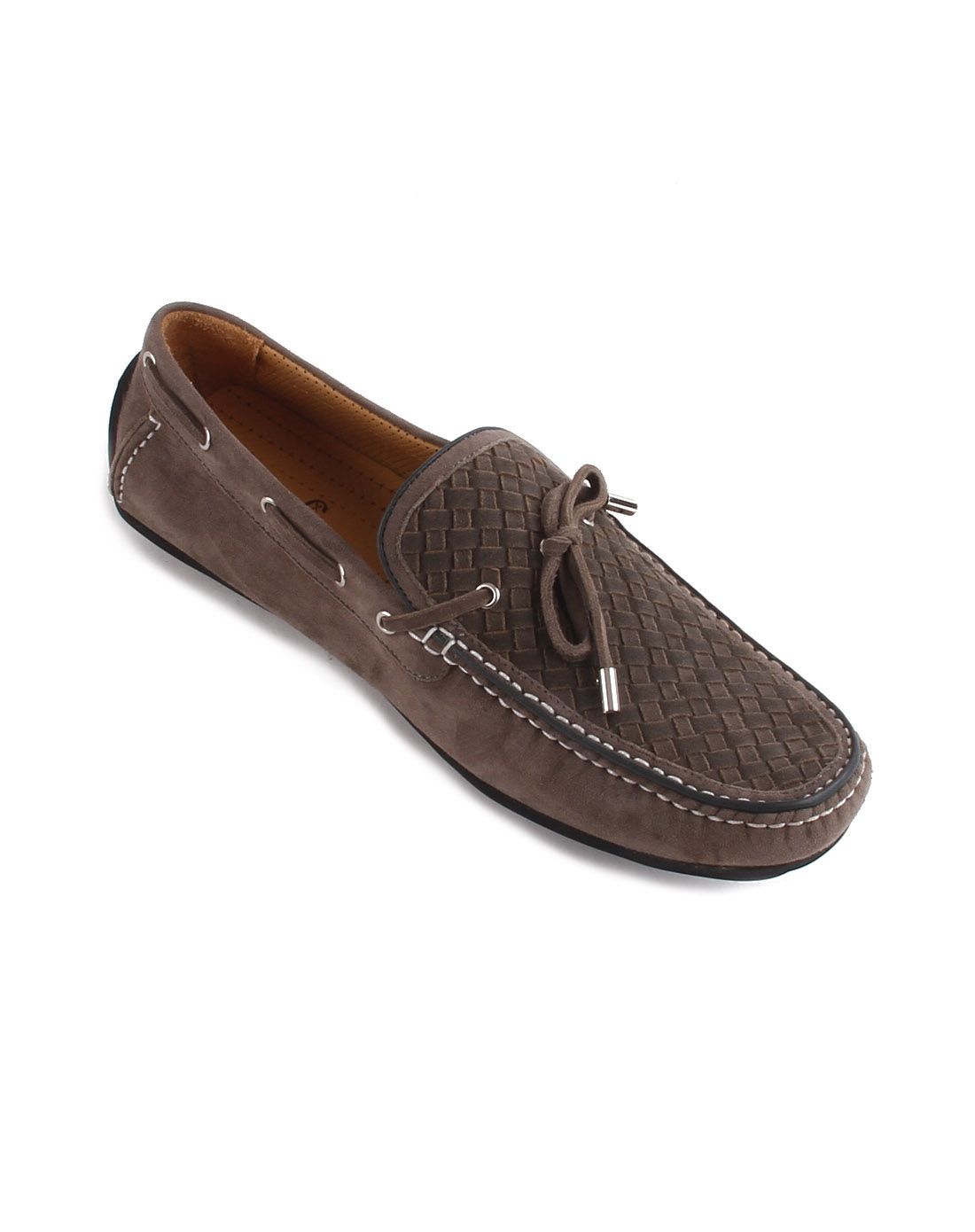 法国夏利豪 意大利进口灰色羊皮时尚休闲单鞋