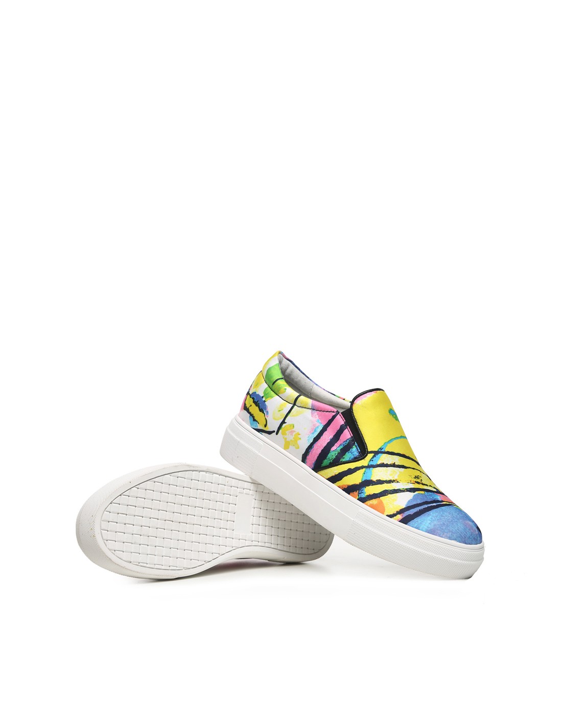 唯品会专供抽象图案蓝色懒人鞋