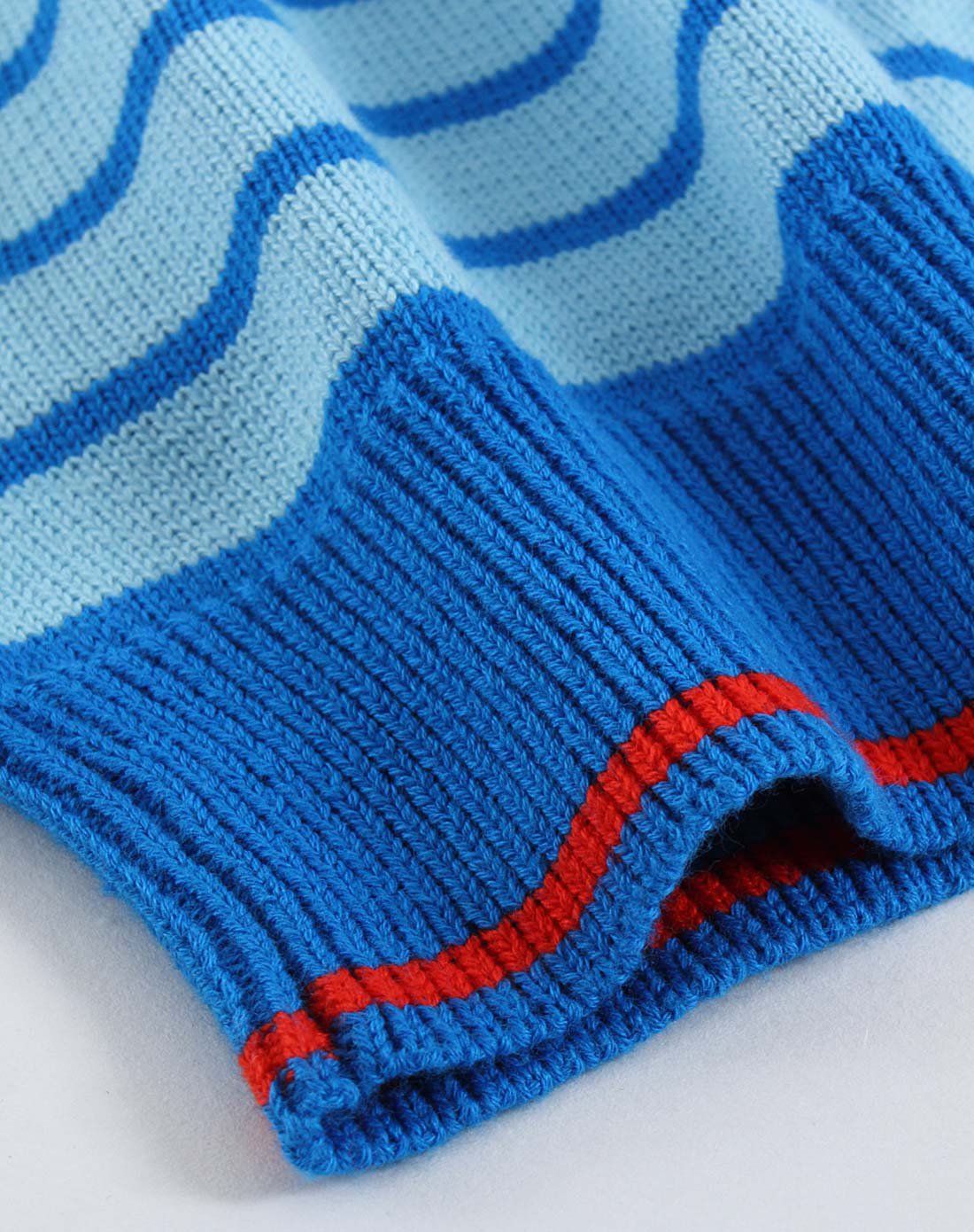 男童品蓝色针织薄毛线外套