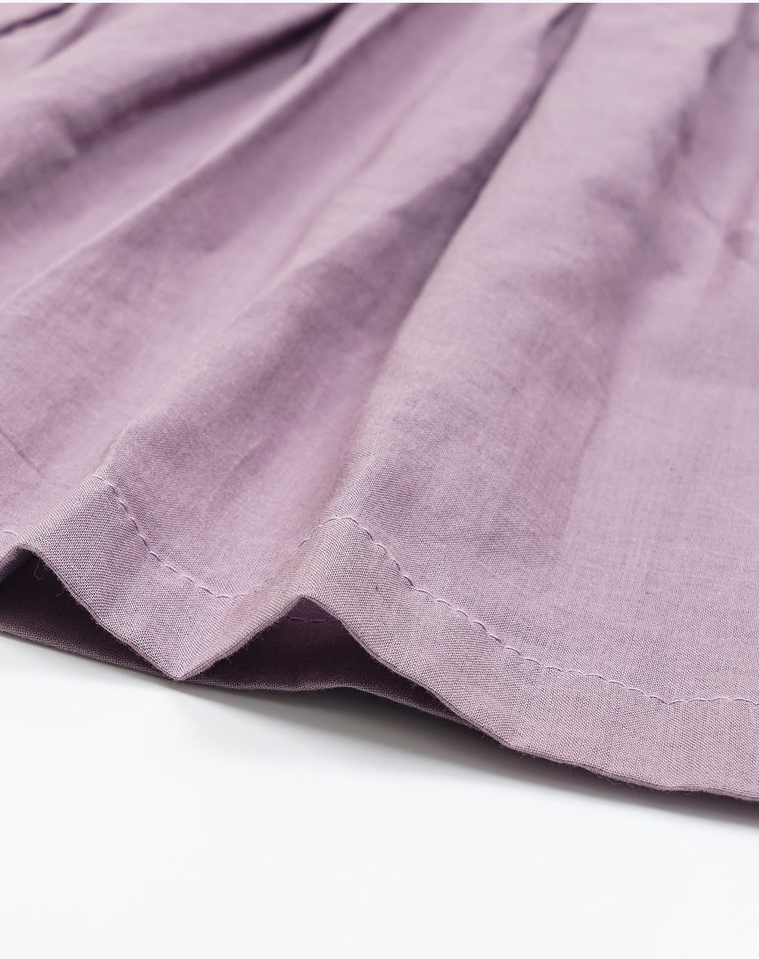 女童暗紫荷叶领背开扣背心连衣裙