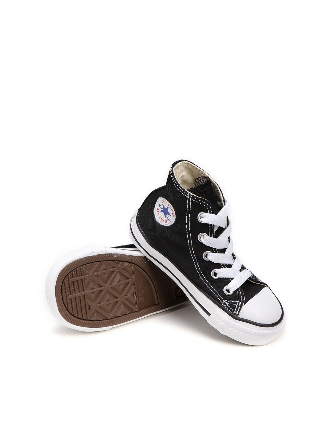 匡威 轻质透气 中性童款黑色高帮休闲鞋